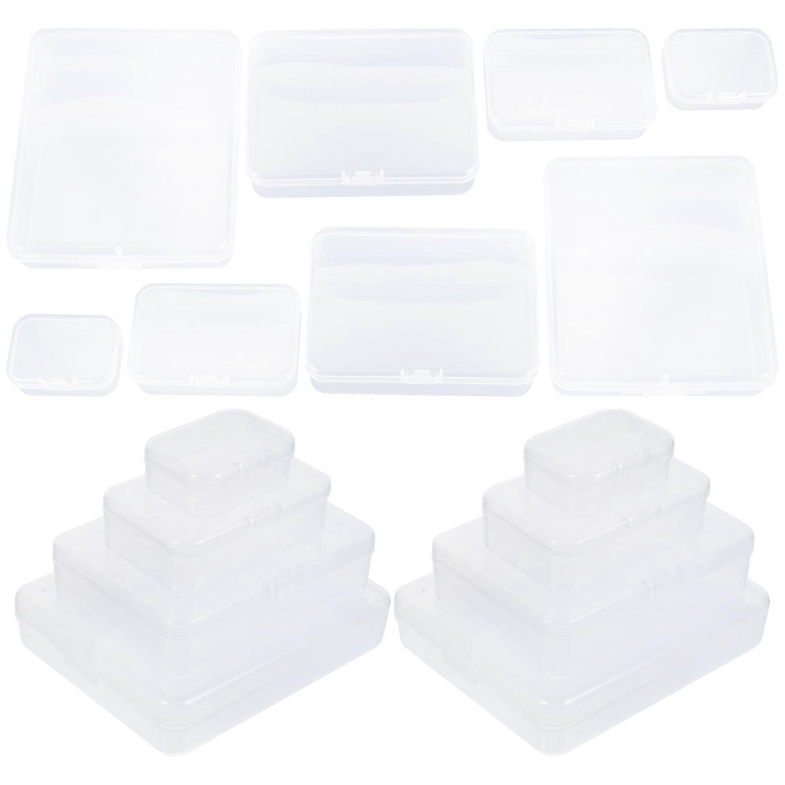 Transparent Plastic Storage Boxes for Home 24pcs Rectangular Containers with Safe Durable PP
