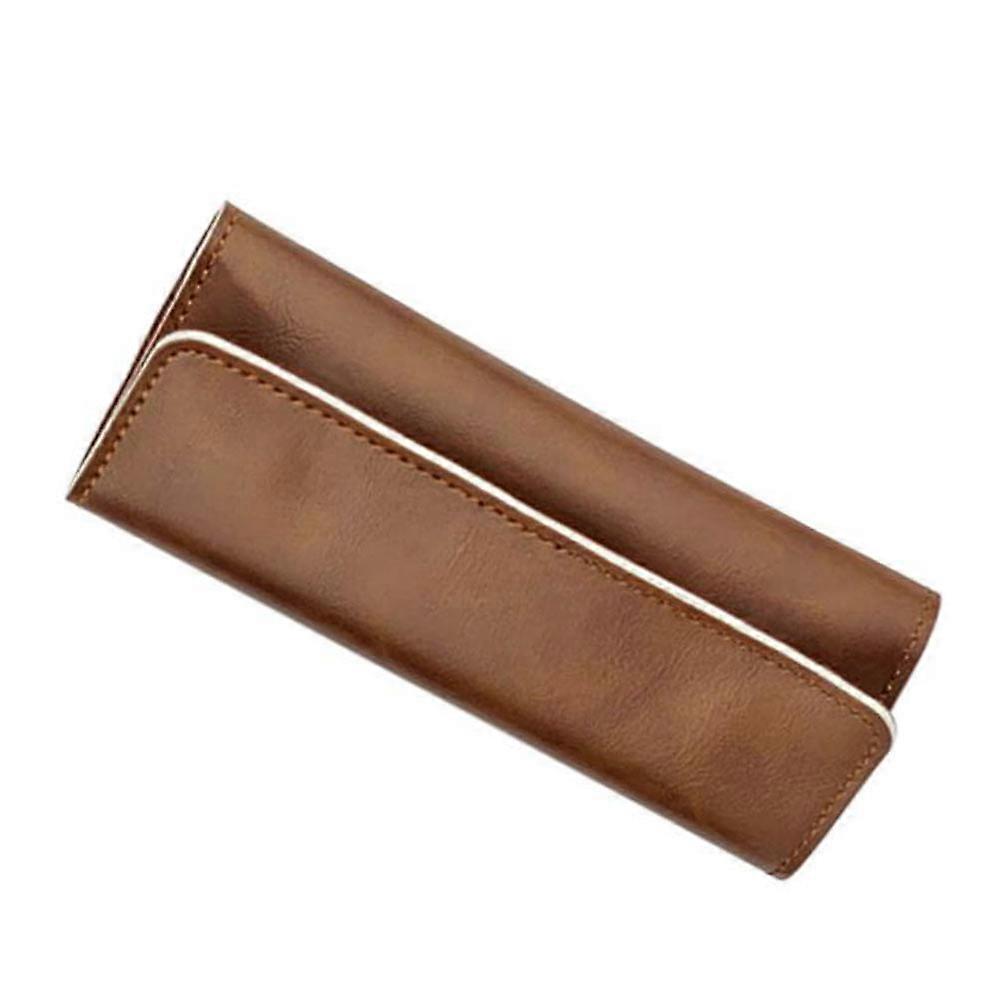 Eyelash Tweezers Storage Bag for Organization Dustproof and Wear-resistant PU Brown Small Size