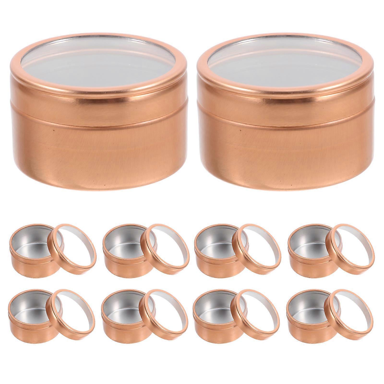 a polished and professional product description based on your input:
**10pcs Aluminum Tins with Transparent Lids – Refillable Small Storage for ,