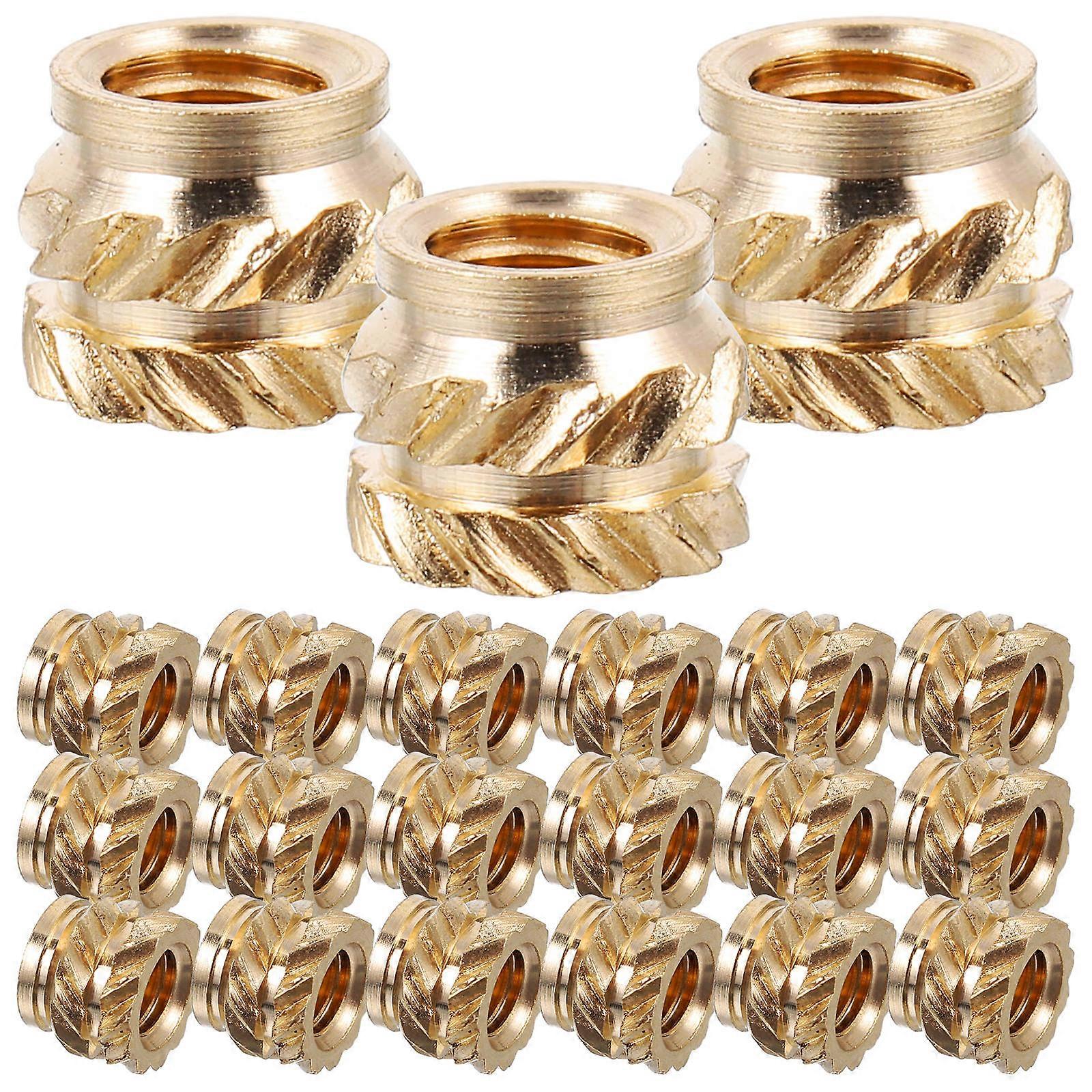 Knurled Thread Embedment Nut M3x4x5 For Molding Machines And Repair Projects Golden 50Pcs