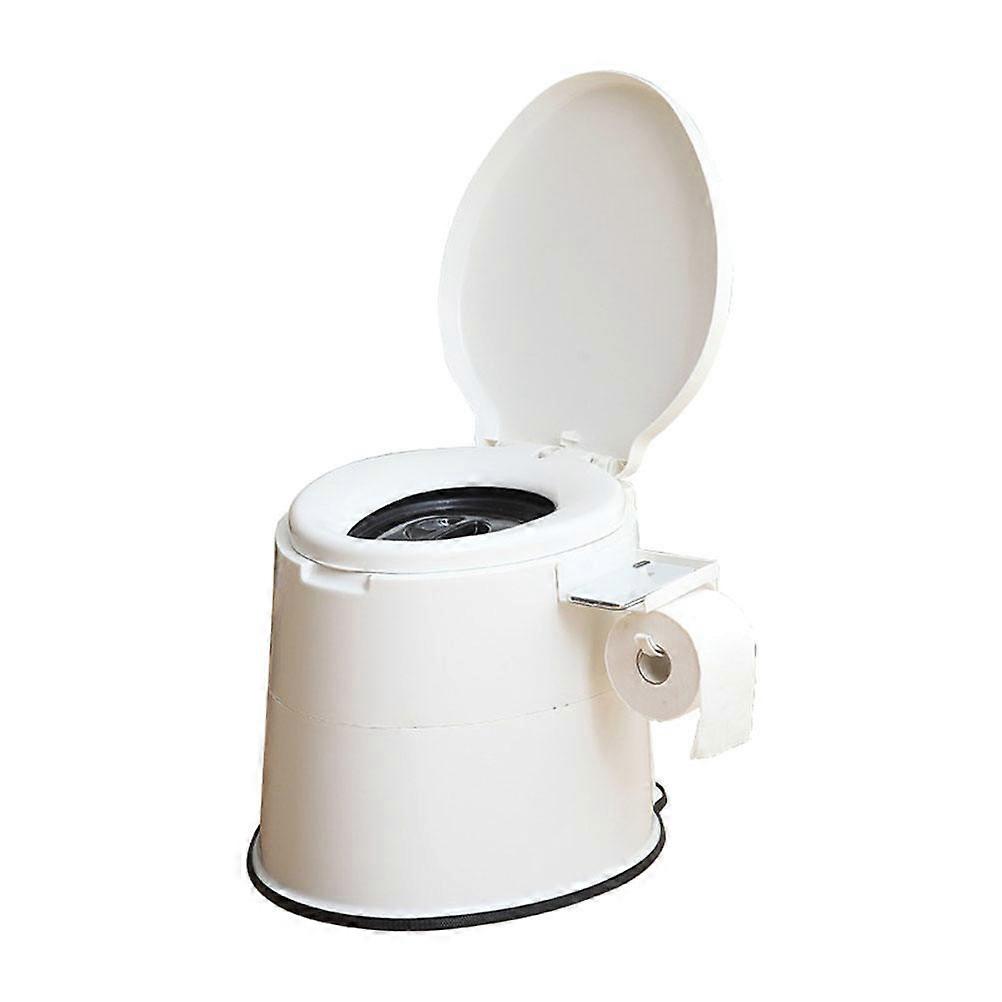 Portable Toilet For Elderly High Strength Commode Chair For Handicapped Users White Color With Integrated Toilet Paper Holder 1Set