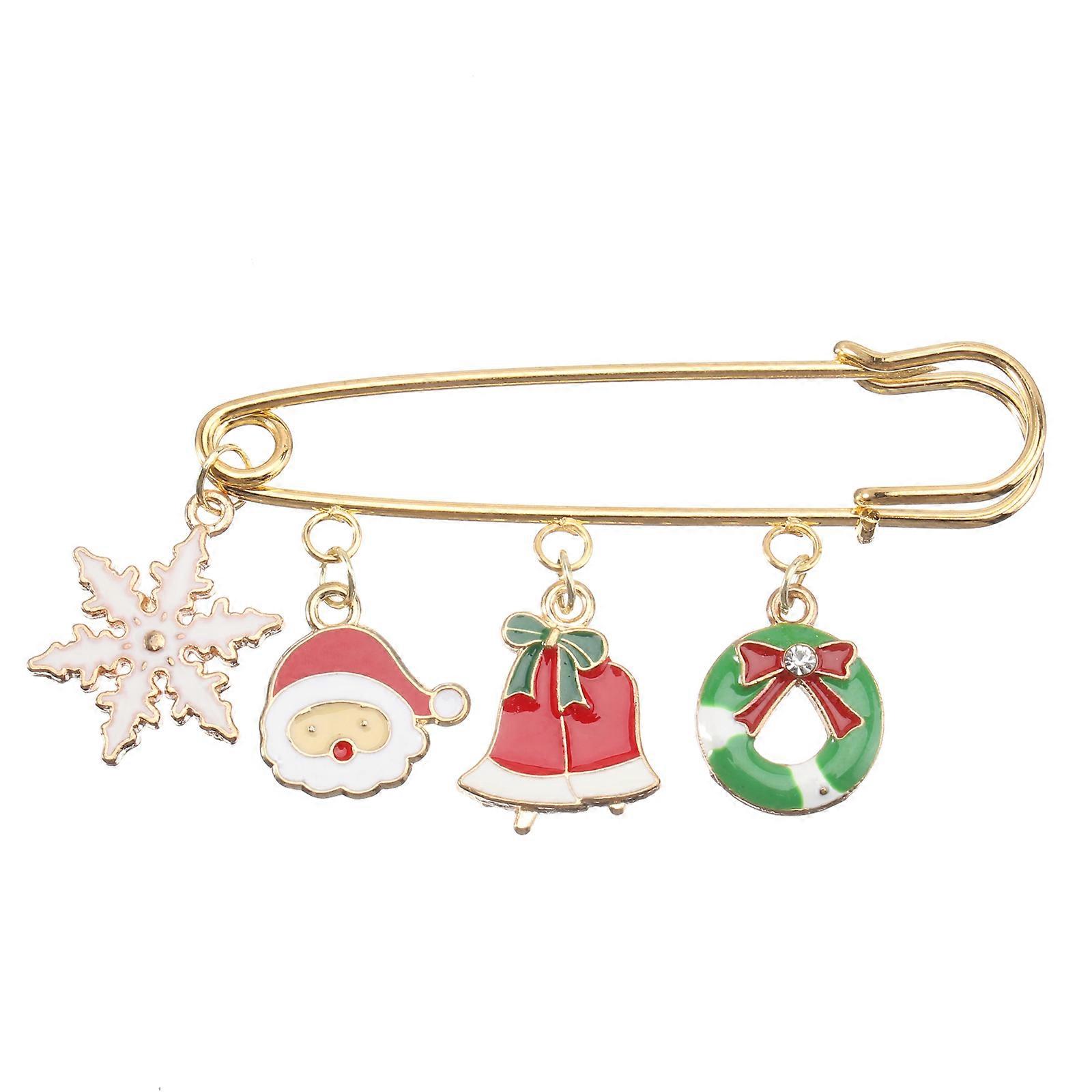 1Pack Alloy Brooch For Clothing Decoration Featuring Classic Christmas Design Suitable For Various Festive Celebrations In Multi Color