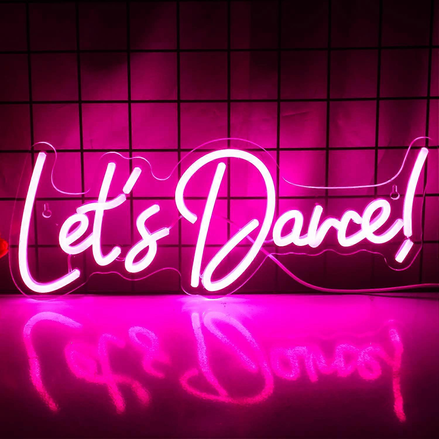 Let's Dance' Neon Light Sign for Wedding, Party, Bar, Valentine's Day