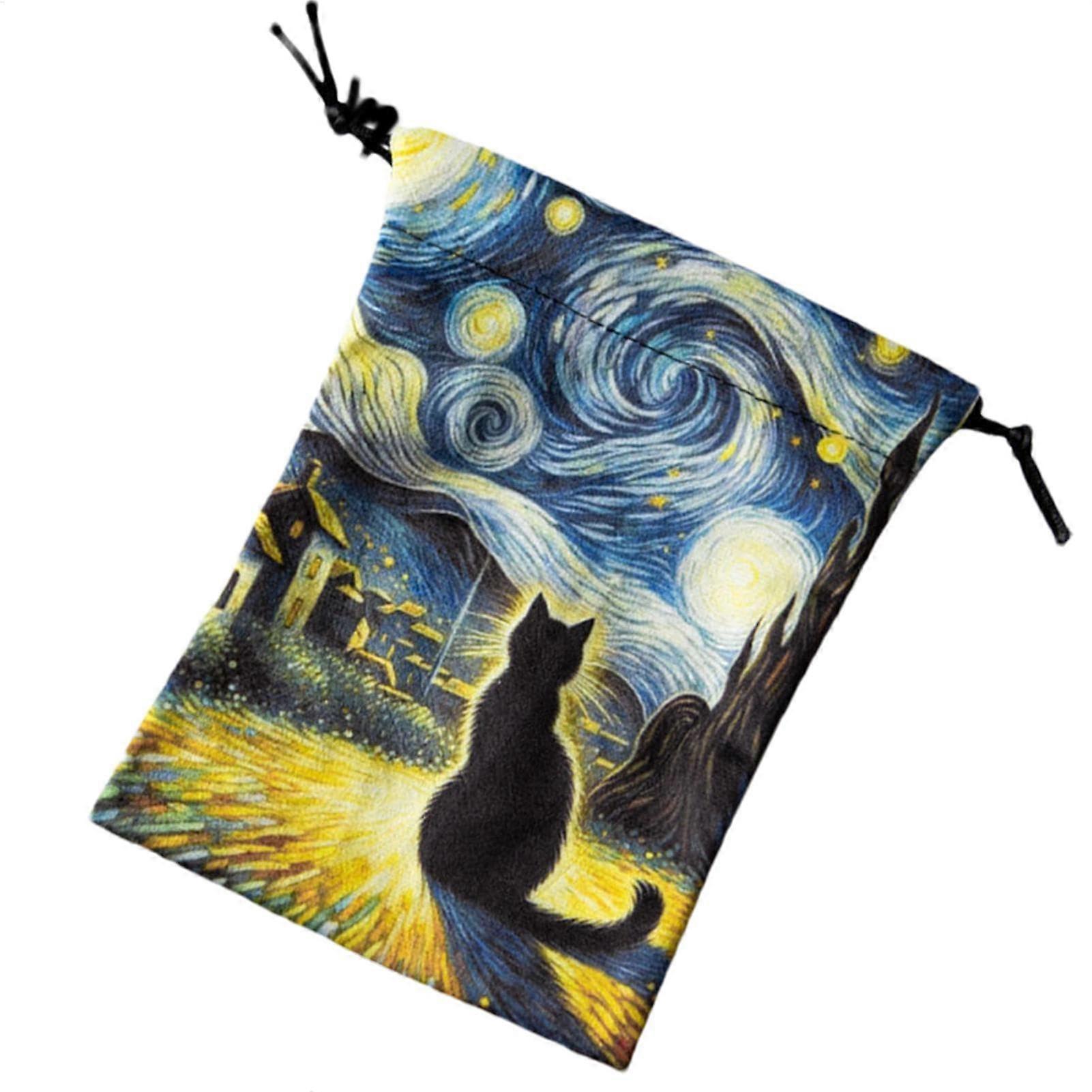 Tarot card pouch with drawstring  13 x 18 cm  Multicolored