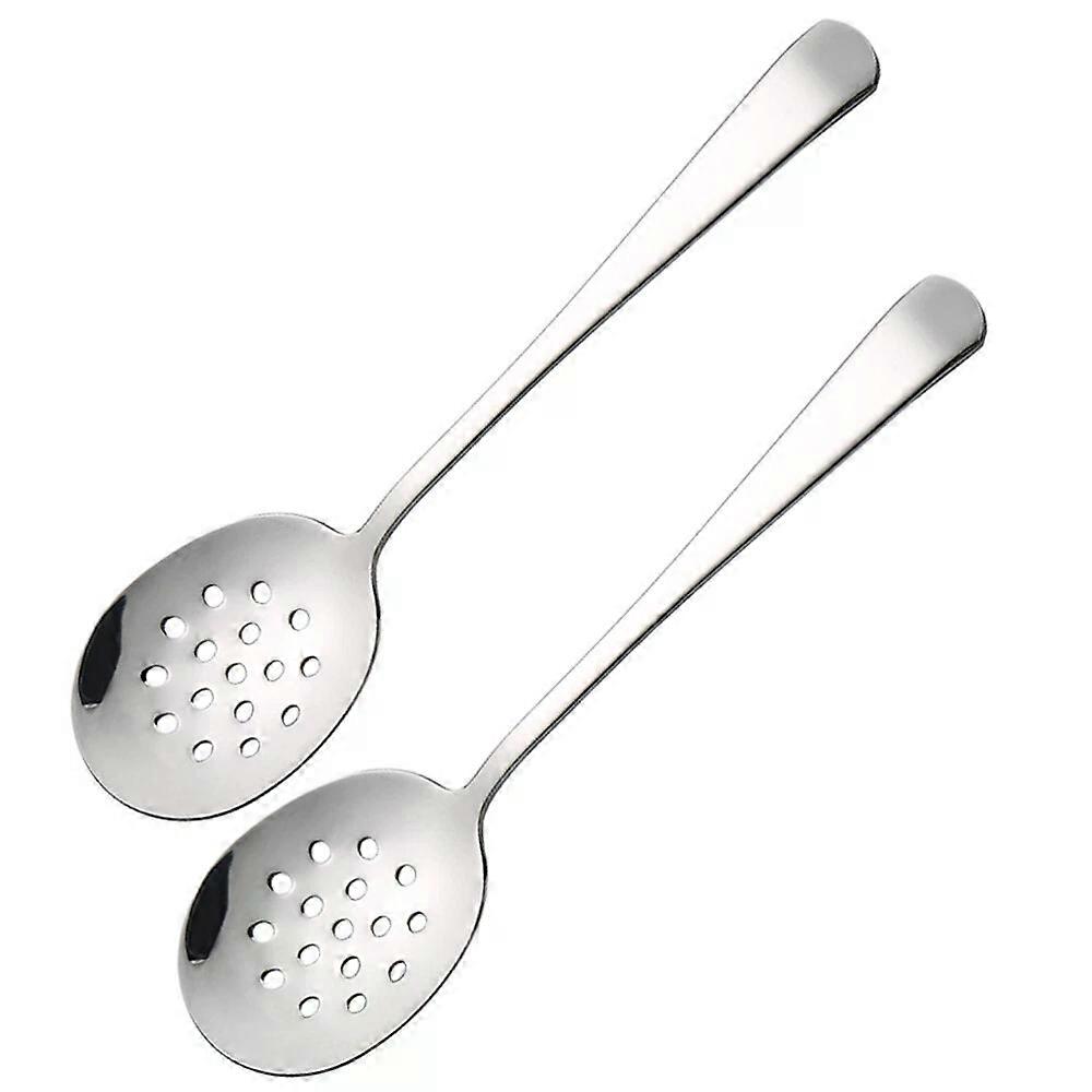 2PCS Slotted Spoon, Multi-functional Stainless Steel Draining Colander Spoon