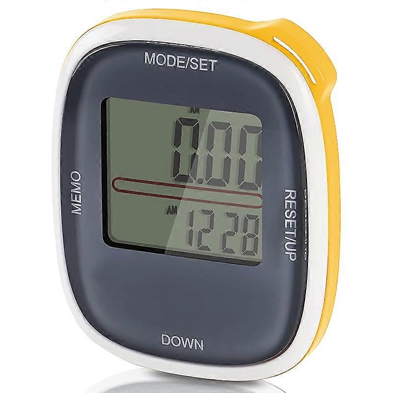 [New] 3D All Dimensional Multifunction Digital Electronic Pedometer Step Counter(Yellow)
