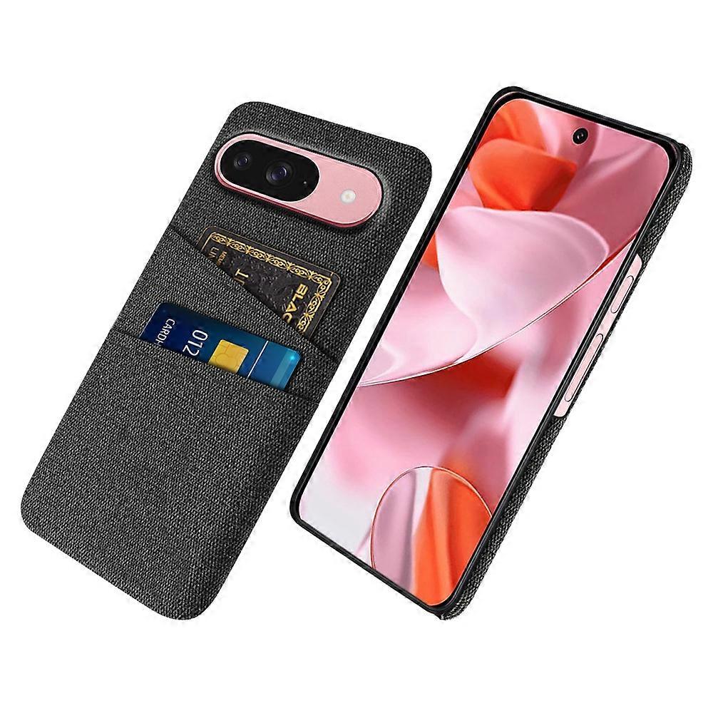 Compatível para Google Pixel 10 / 10 Pro Case Cloth + Capa de telefone PC rígido com slots de cartão duplos