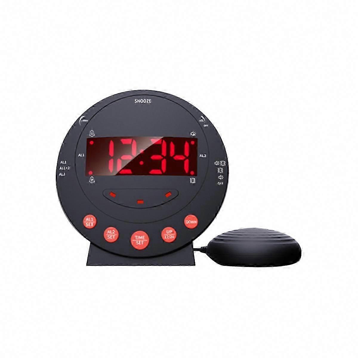 Extra Loud Vibrating Alarm Clock for Heavy Sleepers & Hearing Impaired - Strong Vibration & Digital Display