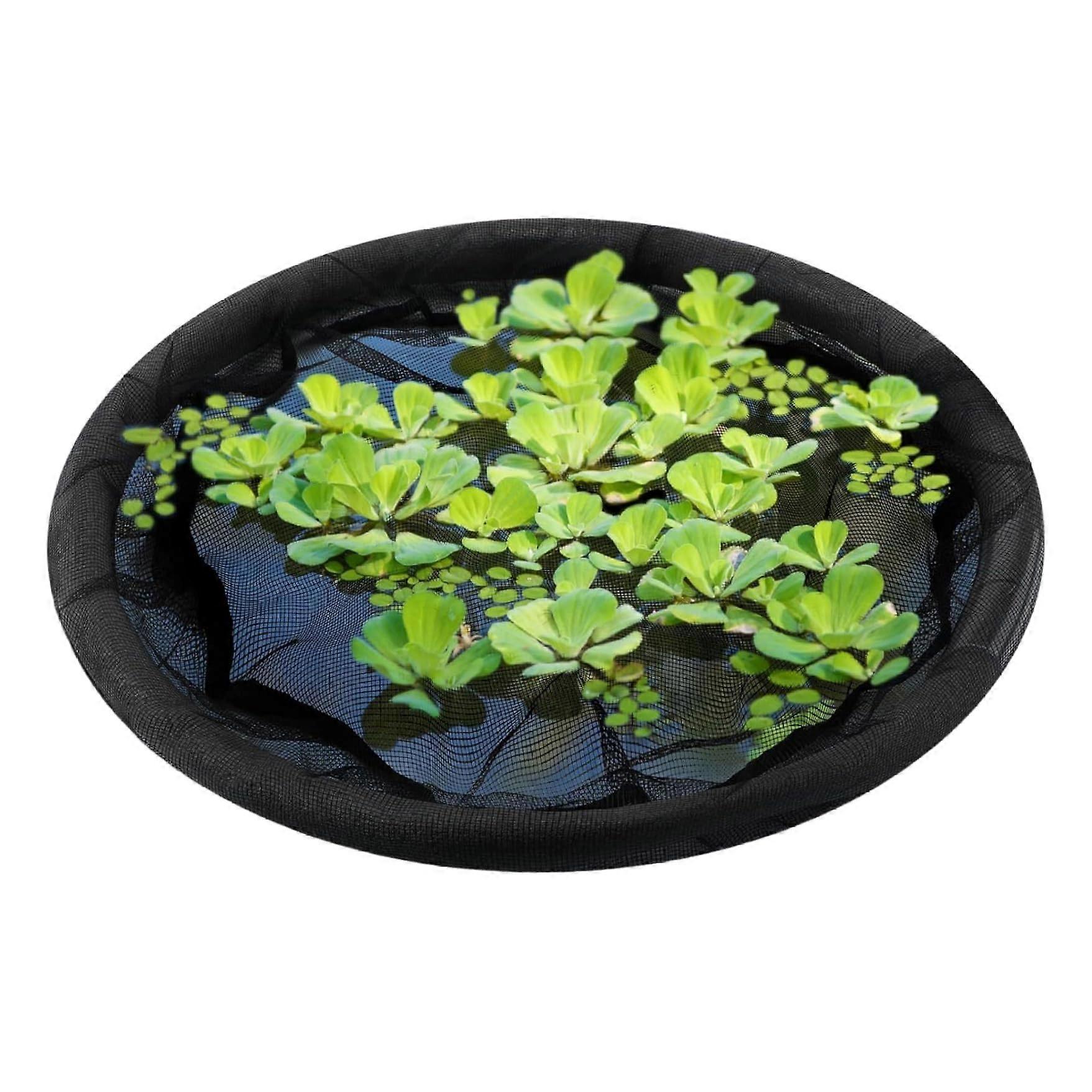 Floating Flora Fish Barrier 31.5" Round Plant Protector with Fine Mesh, Lifting Ring, and Polyester Material for Pond Use