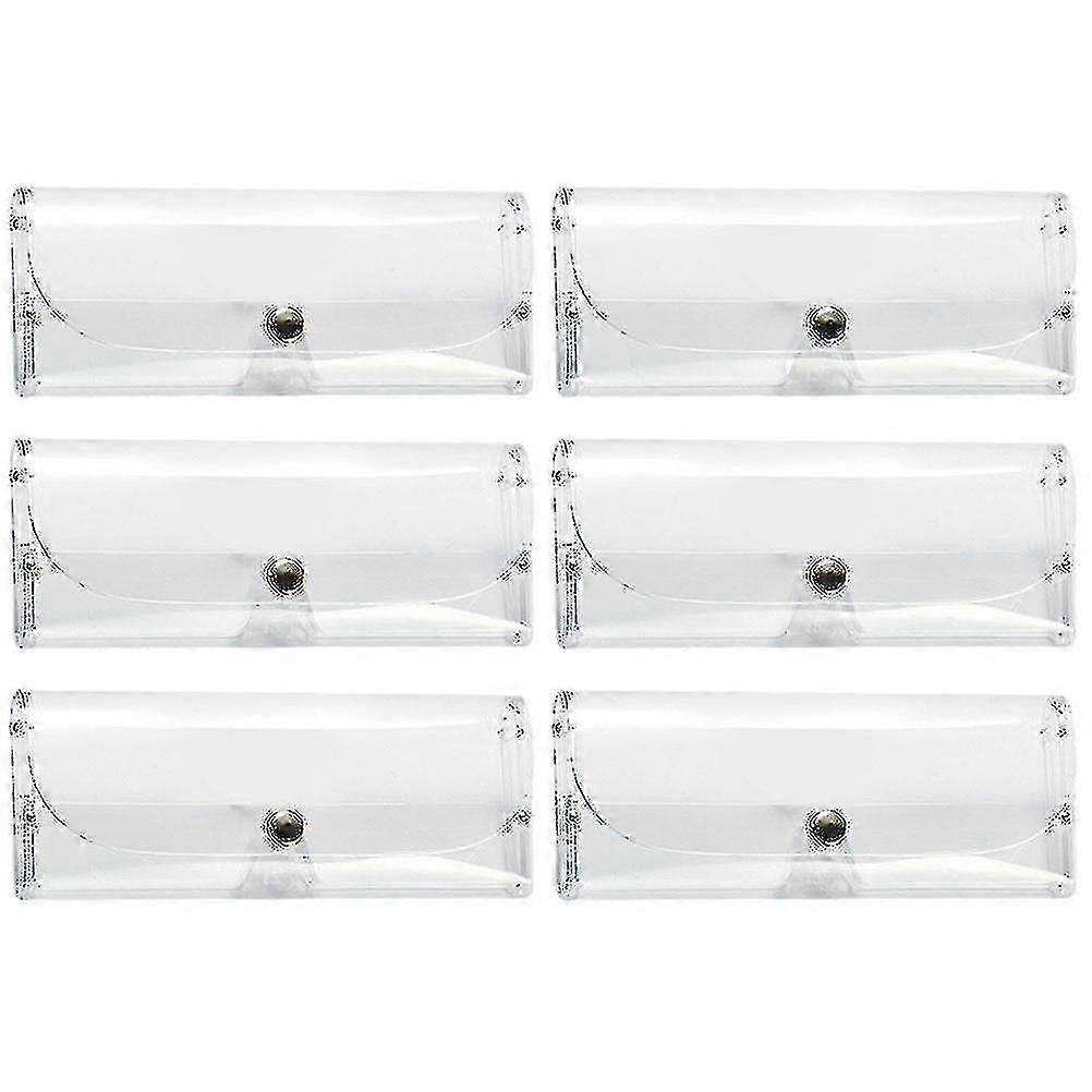 6 PCS Clear Sunglasses Storage Boxes Snap Glasses Case
