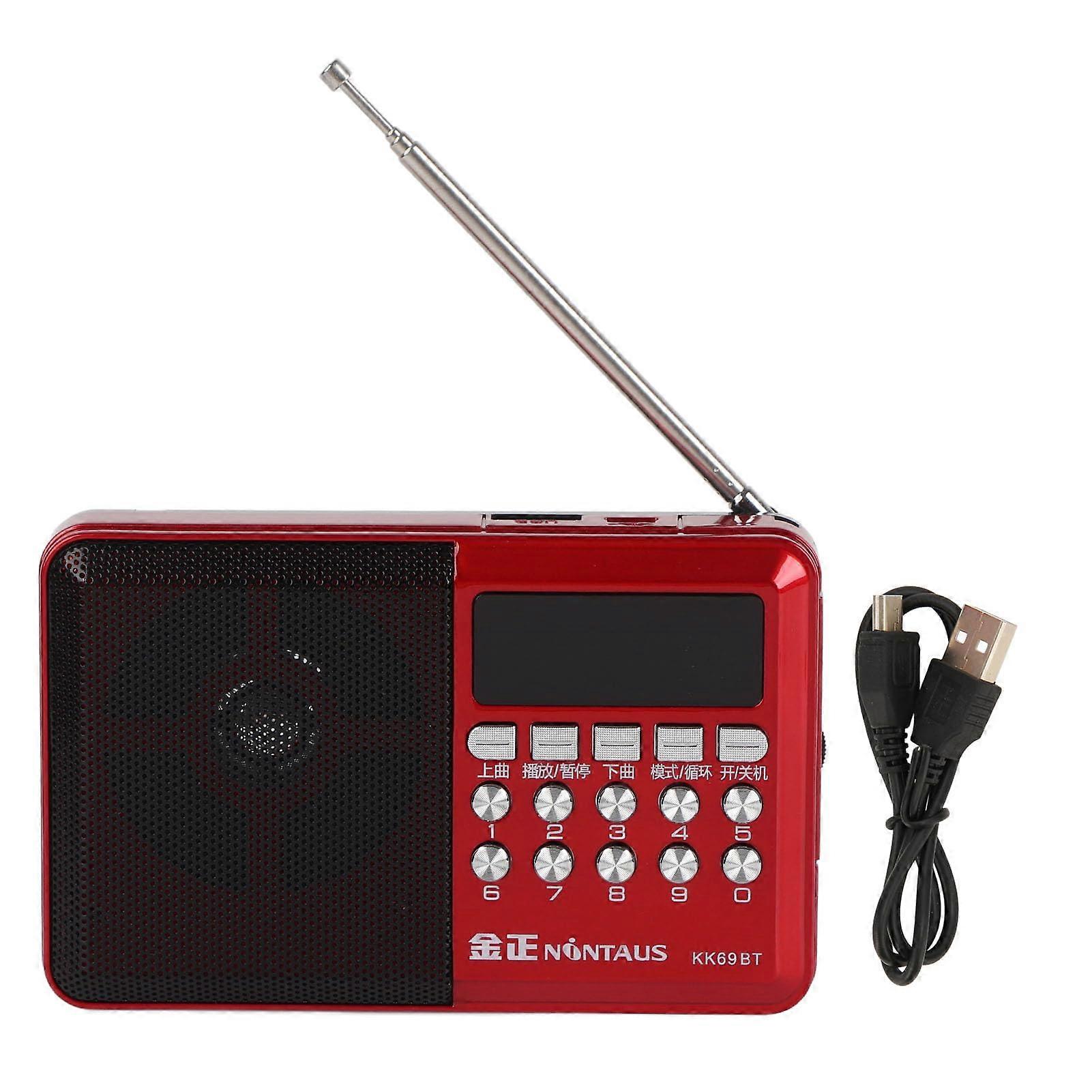 Small Radios Portable AM FM, Memory Card Mp3 Playback Battery Operated Radio External Antenna Pocket Radio for Home Use