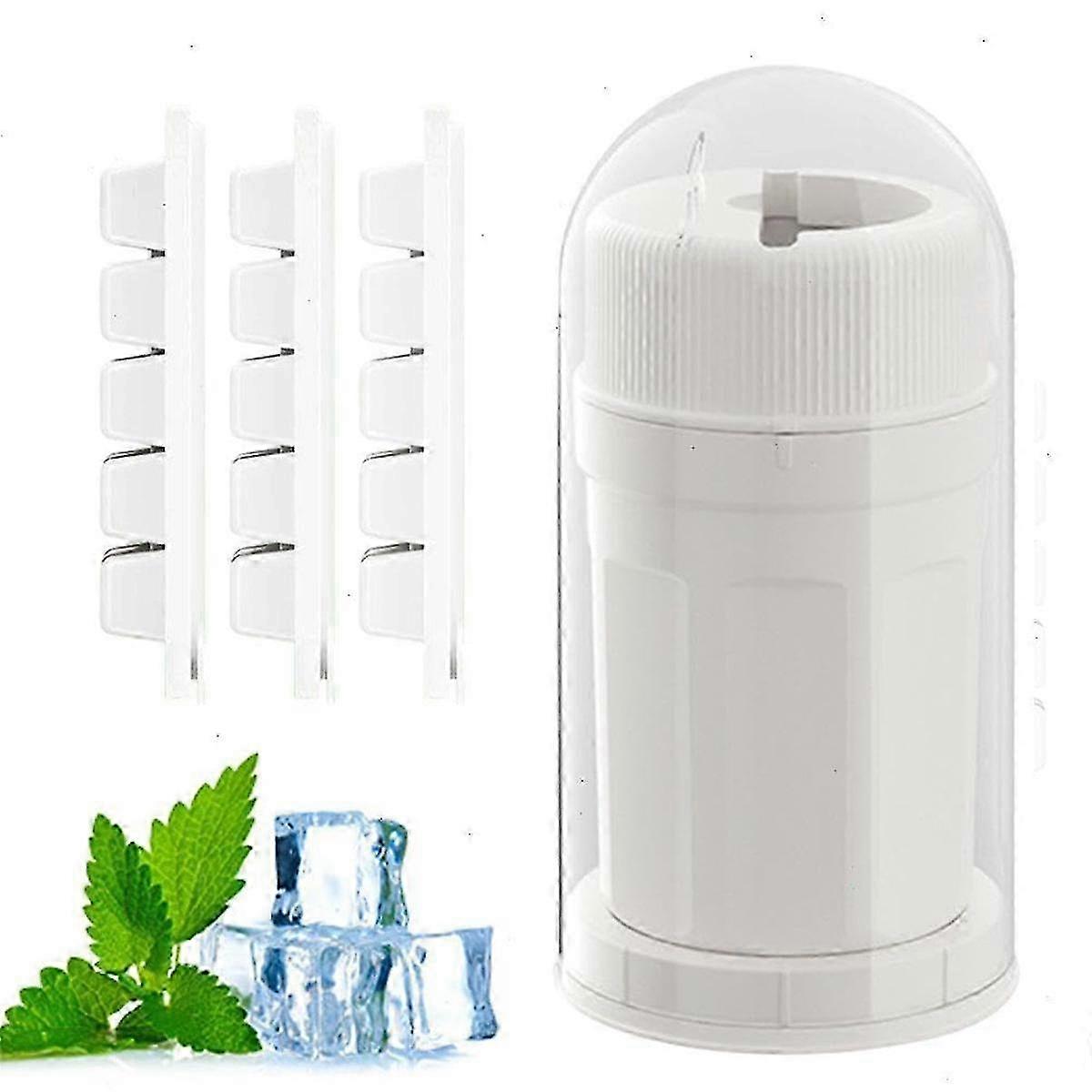 Rotating Ice Grid Ice Block Mold Ice Making Cup Household Ice Making Box Ice Maker Food Safe Material No Odor,White