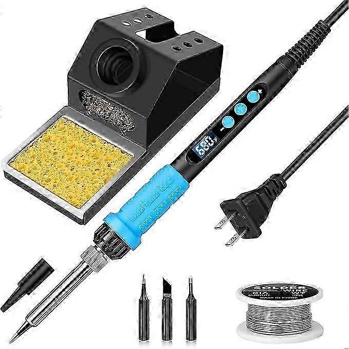 Soldering Iron Kit, 100W High Power Soldering Iron, Fast Heating, Digital Display Temperature Control Accurate 356F-896F, Portable Soldering Kit with