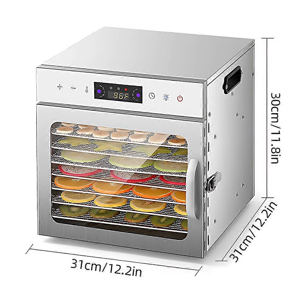Food Dehydrator 8 Tier 31x31x30cm Silver 400W with Timer