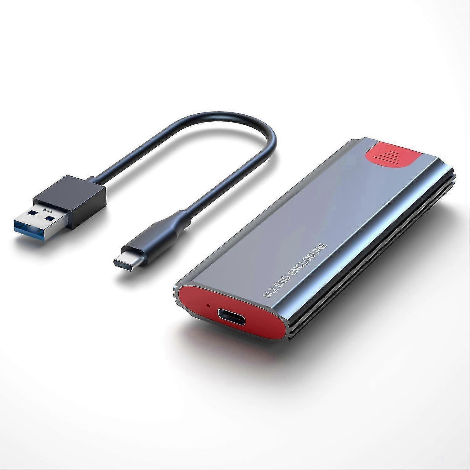 M2 NVMe SATA SSD Case with USB 3.1 Enclosure - 10Gbps Speed Upgrade Box with Type-A to Type-C Cable Connection for M.2 NVME NGFF SSDs