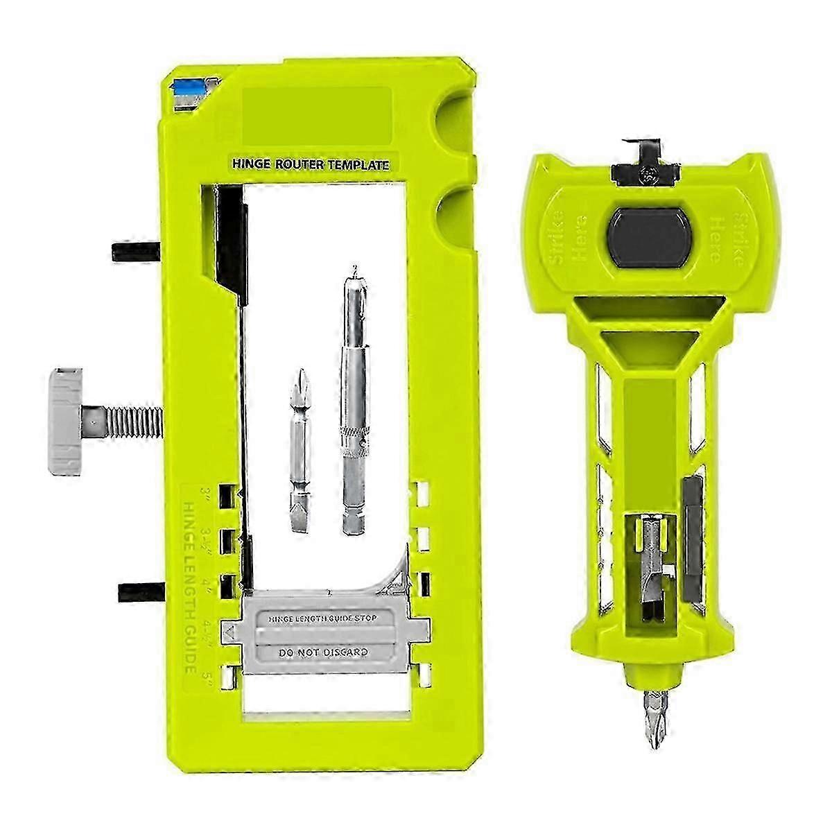 Door Hinge & Latch Installation Kit with Mortiser Template for Precise Chiseling - DIY Door Hardware Set