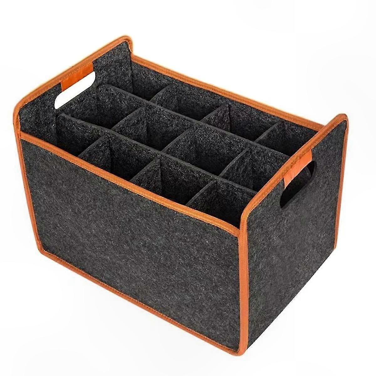 Wine Bottle Holder with 12 Compartments and Carry Handles for Travel Camping Picnics Outdoors Portable Storage Solution