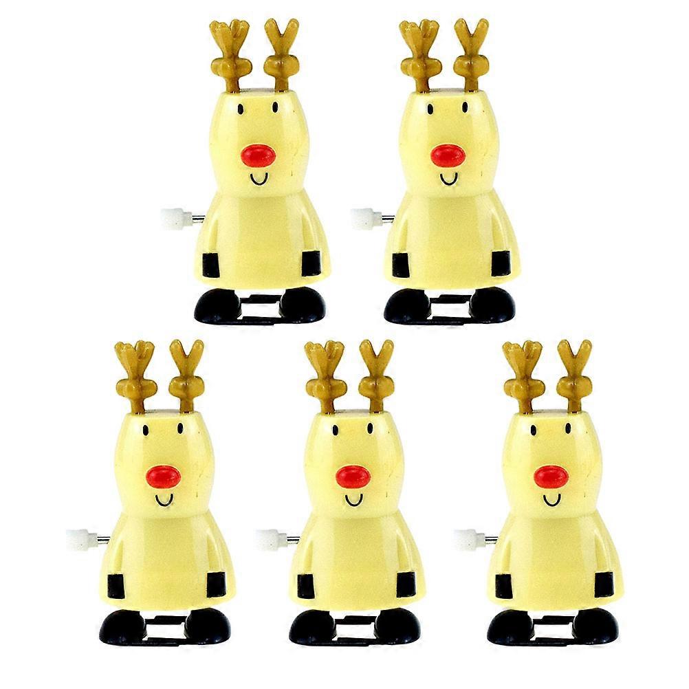 Walking Toys 5Pack Yellow Elk Clockwork Design Perfect For Kids Christmas And New Year Gifts