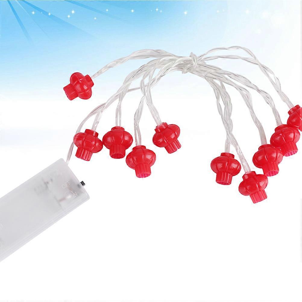 Lantern String Light 10 LED 1.5M Red Plastic Decorative Lamp String for Holiday Wedding Party Home Garden Lighting Energy Saving