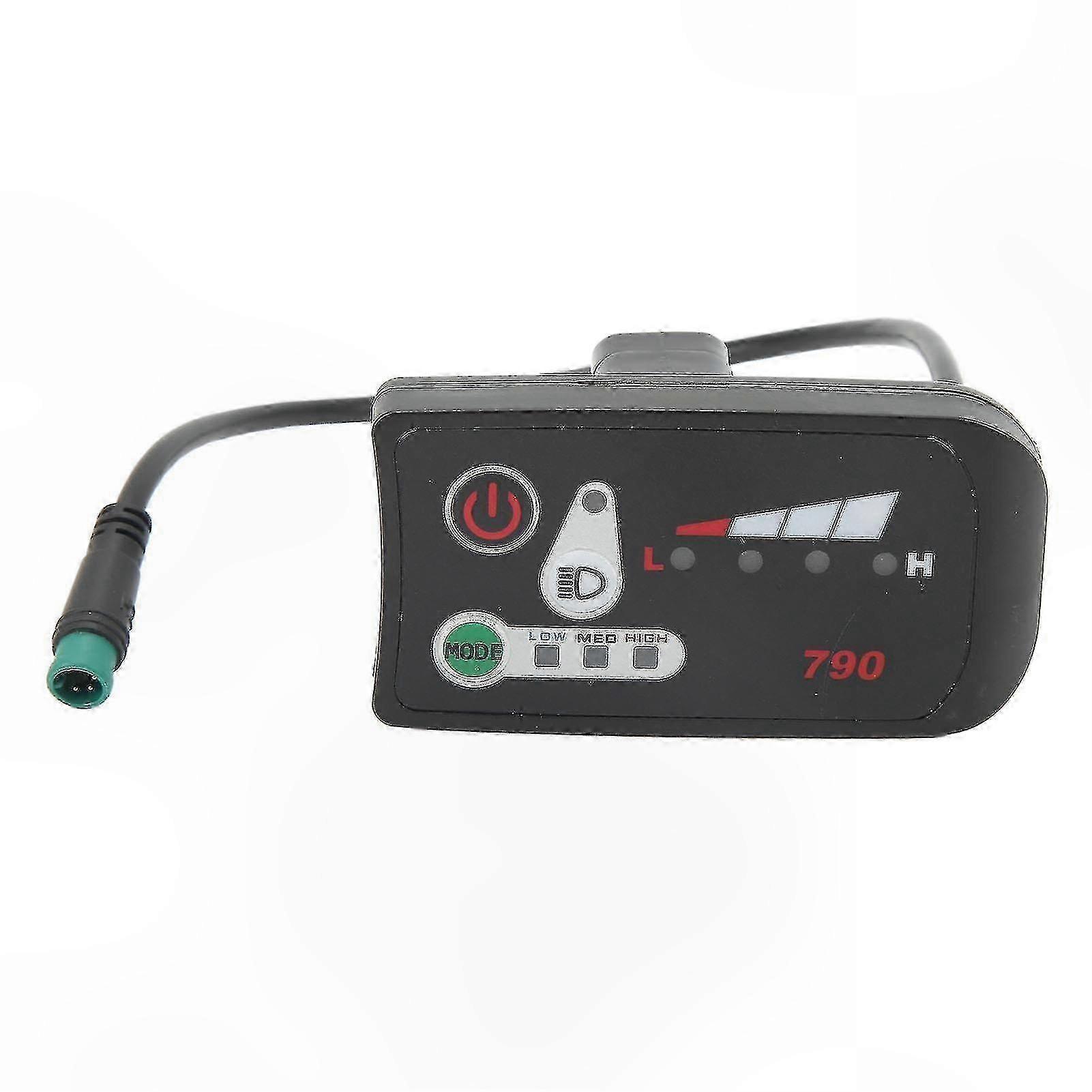 Electric Bike LED Display Panel with Waterproof Connector, Suitable for 22.2mm Handlebars, 36V System Compatibility