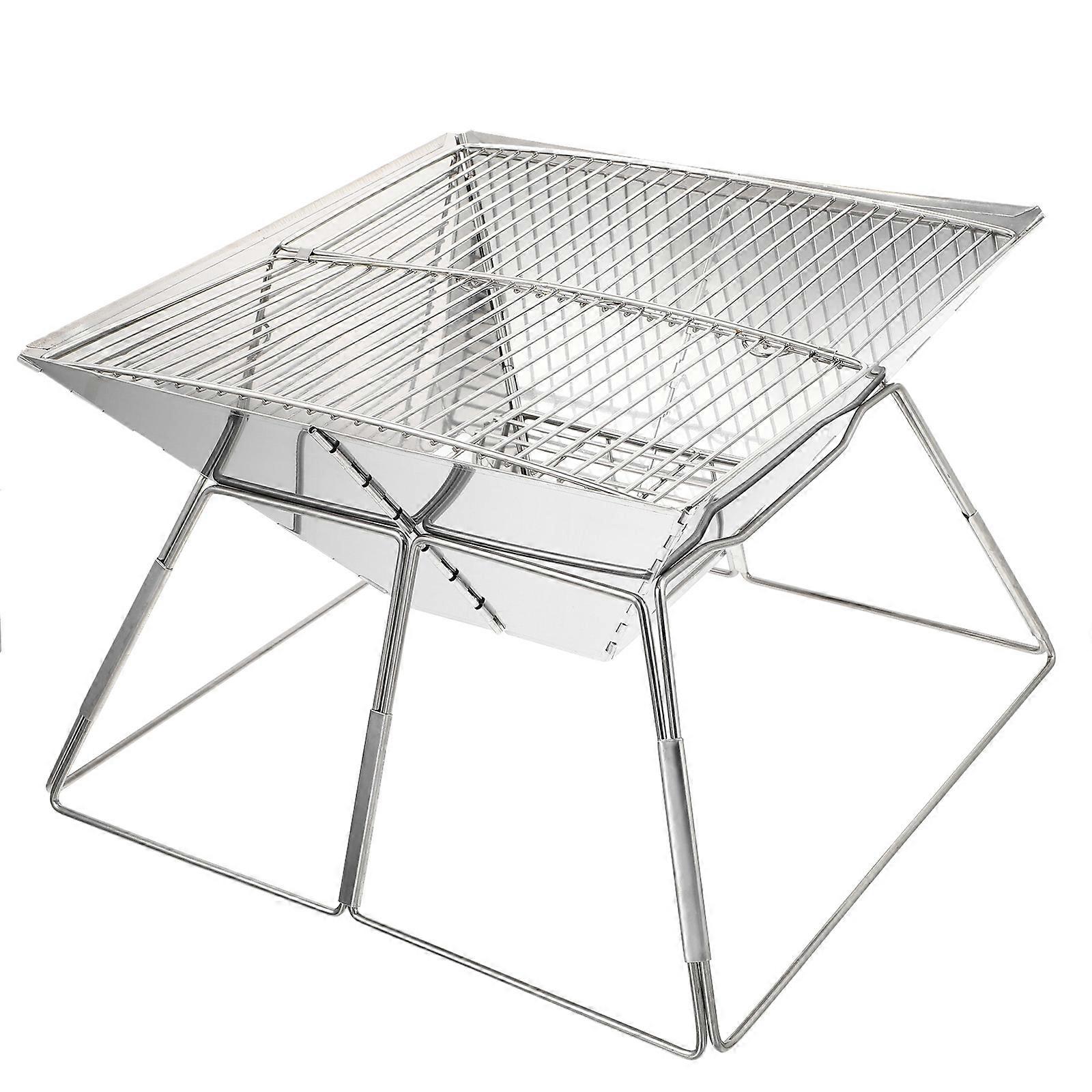 شواية شواء محمولة من الفولاذ المقاوم للصدأ للخبز تستخدم 1 قطعة موقد شواء قابل للطي