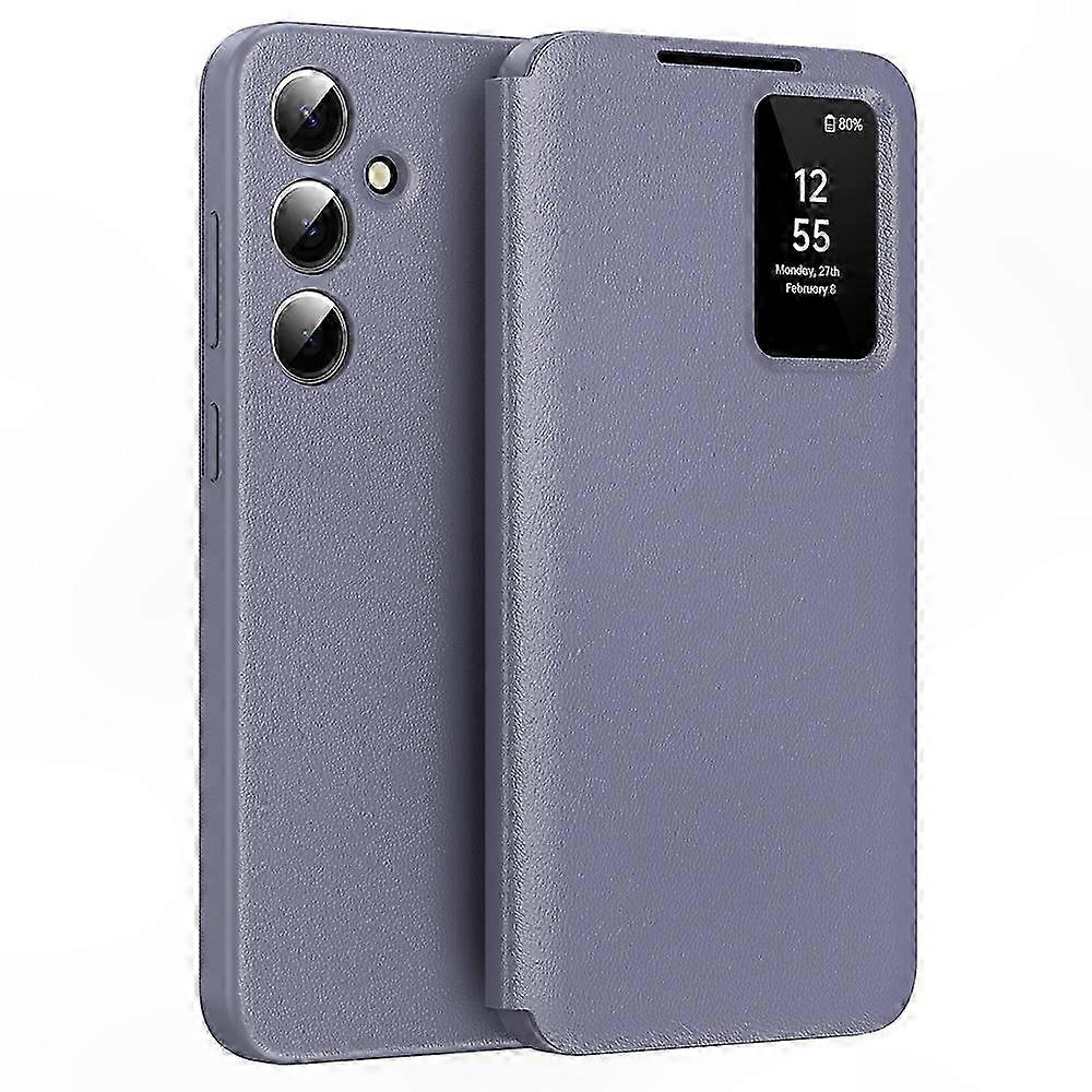 Leather Phone Case with Card Holder and Smart View Window for 5G Smartphone