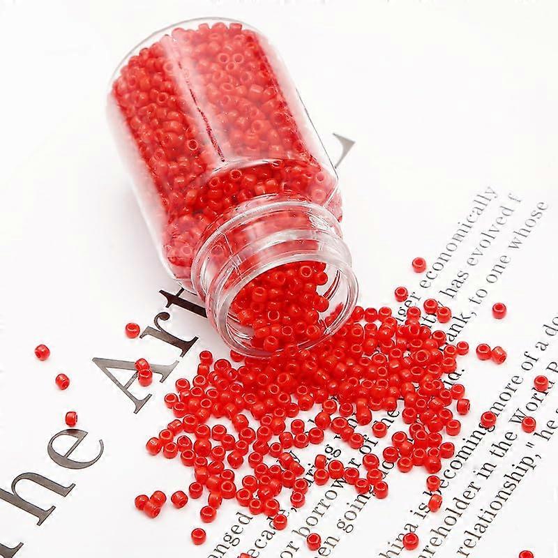 Glass Seed Beads Red 2mm Spacer Beads 30g Bottle For DIY Beading Small Craft Seed Beads
