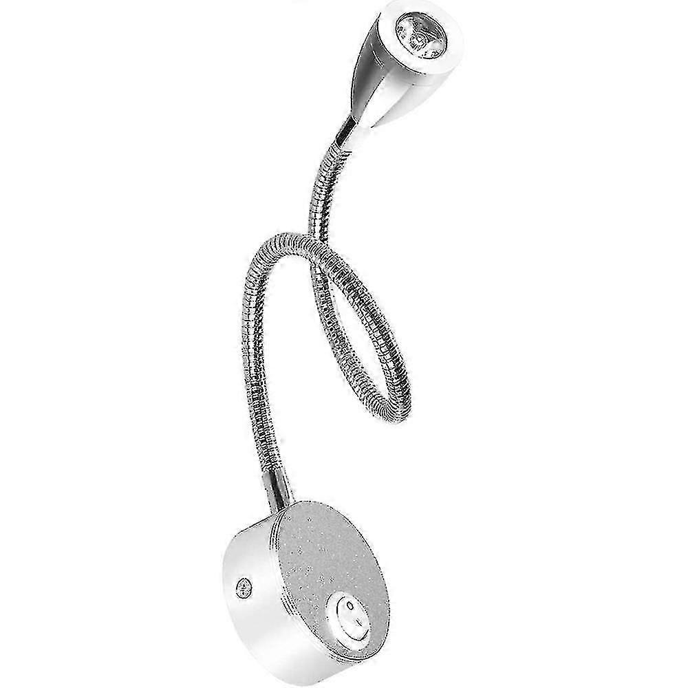 Bedside Reading Lights, Head Adjustable Minimalist Led Bed Reading Lamp(silver1pcs