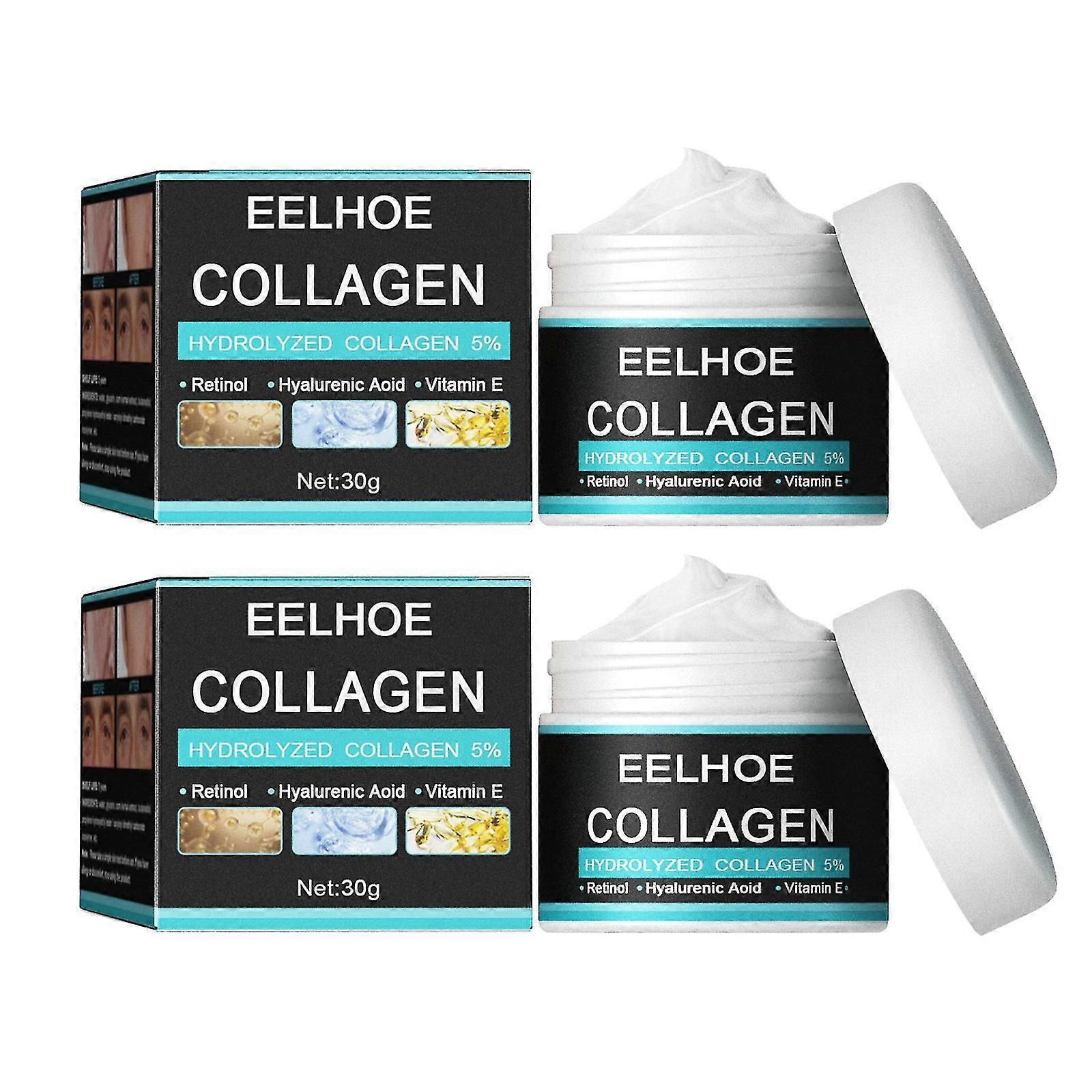 Eelhoe - 男性用コラーゲンクリーム 2個パック、男性用しわ防止フェイスモイスチャライザー、昼夜スキンケアローション