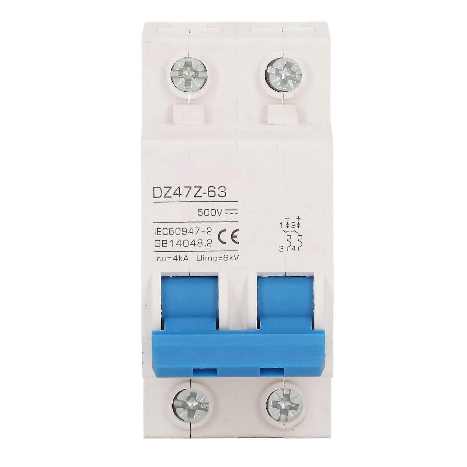 2P 4kA Icu 6kV Uimp Quick Trip DC Mini Circuit Breaker for Solar Photovoltaic System, 500V 16A DC Small Circuit Breaker