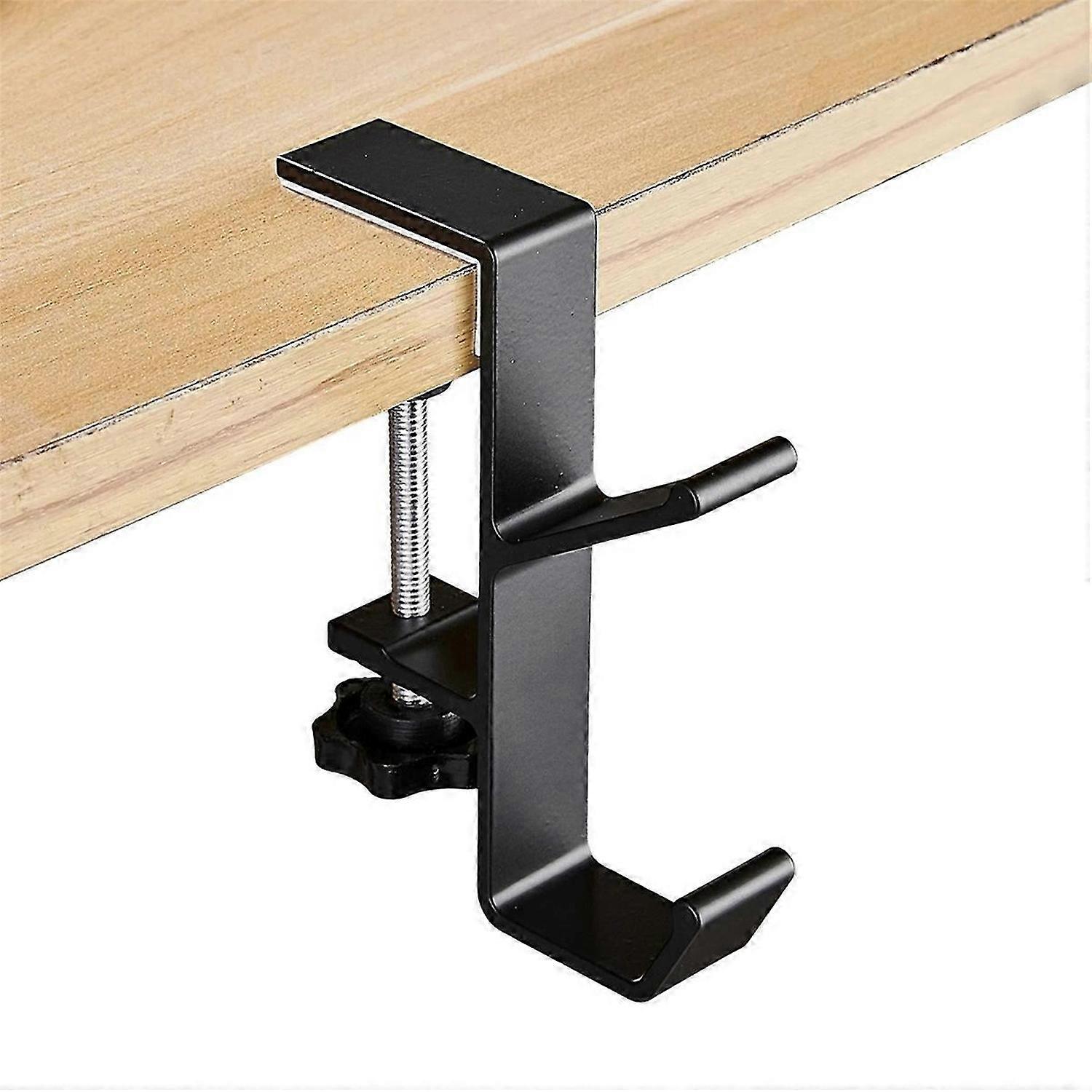 1 Piece Adjustable Table Side Hook, Hook Stand Without Drilling,Black