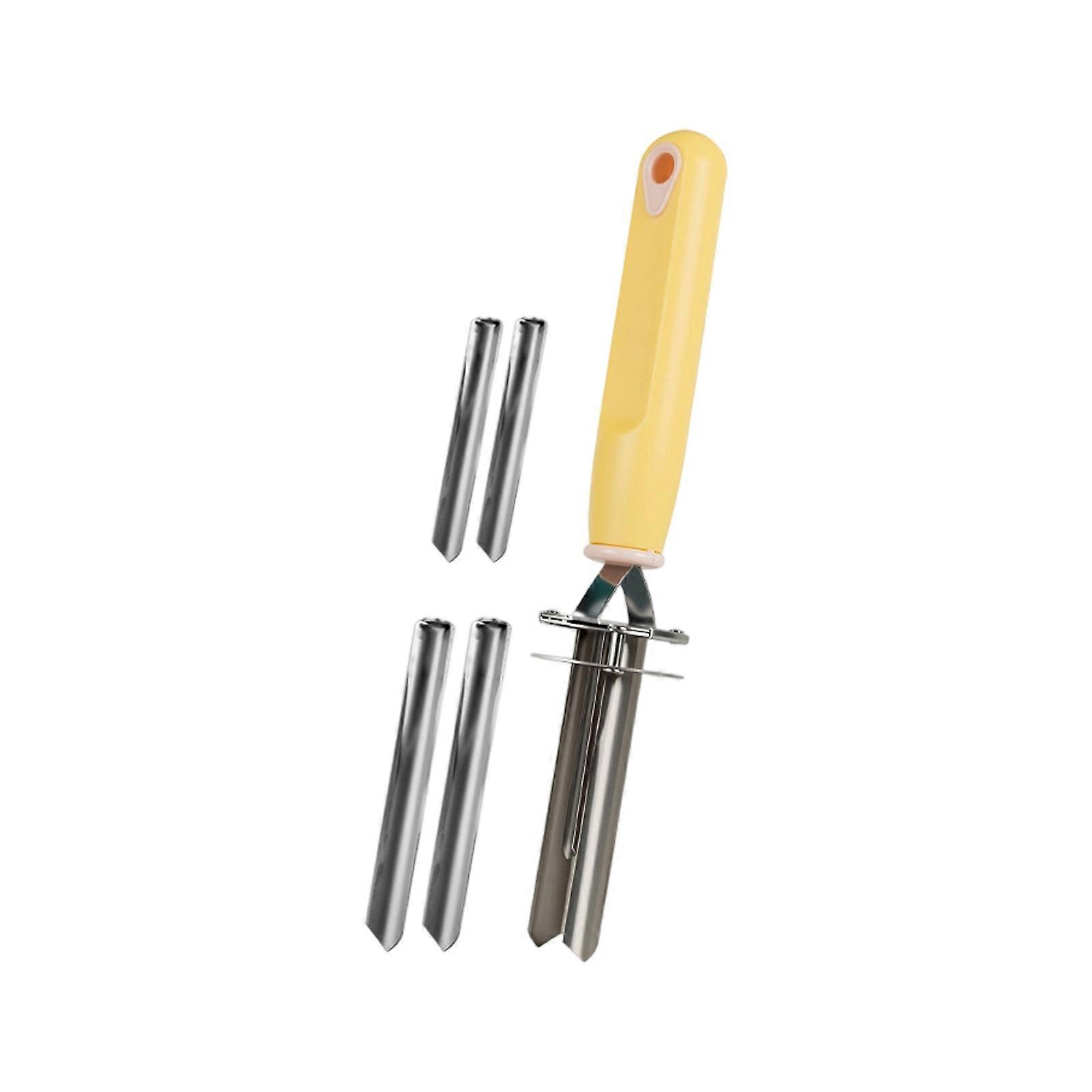 Kitchen Gadget For Removing   From Fruits Using  Stainless Adjustable Fruit and Vegetable Corer Tool  Yellow