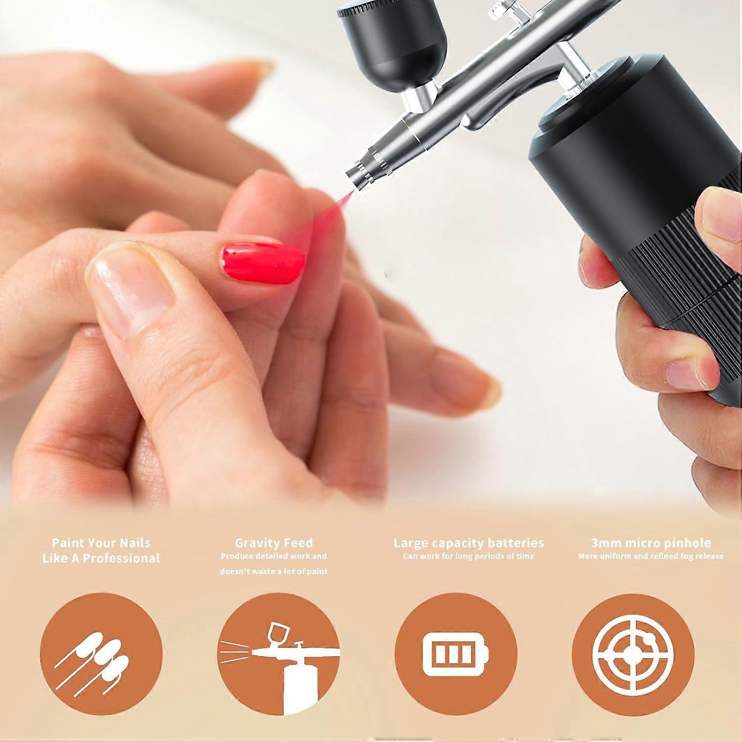 Plastic Oxygen Injector Portable Airbrush For Nails Art Paint, Nano Fog Mist Manicure DIY Cake Sprayer