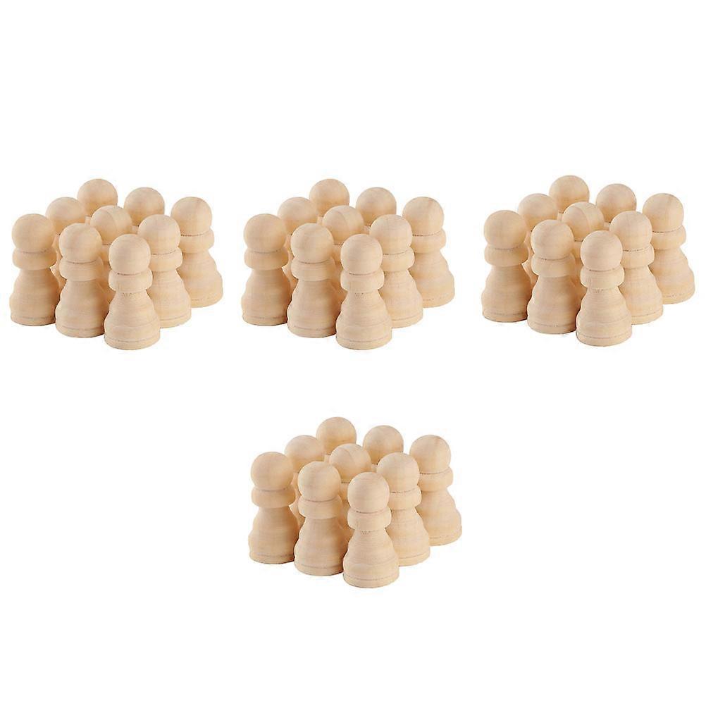 Wood Chess Pieces Unpainted for Painting 50Pcs Unfinished Chess Pieces