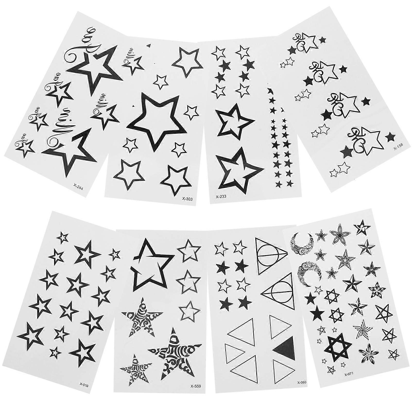 Temporary Sticker Tattoo Sticker for DIY 8 Sheets Fresh Realistic Tattoo Decals