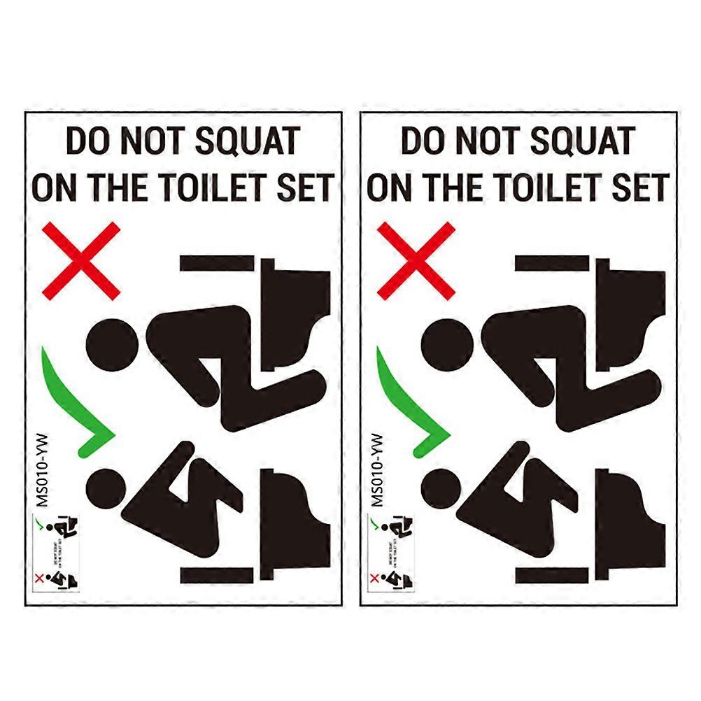 Bathroom Toilet Sign Sticker Toilet Seat Lid for Shopping Mall Black Pvc Material Decorative 2sheets
