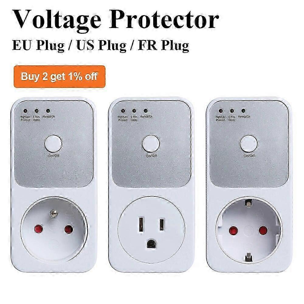 170-260V Voltage Protector 5-6 Mins Relay Socket EU/FR/USA Plug Electrical Stabilizer Automatic Refrigerator Protecting Switcher