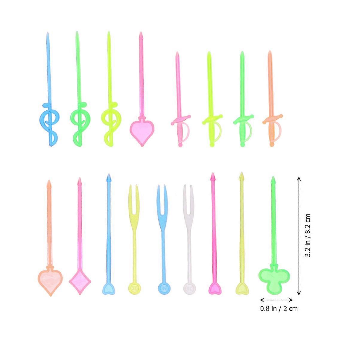 100Pcs Fun Fruit Forks In Various Shapes Ideal For Fruit Serving During Party Favors And Office Use