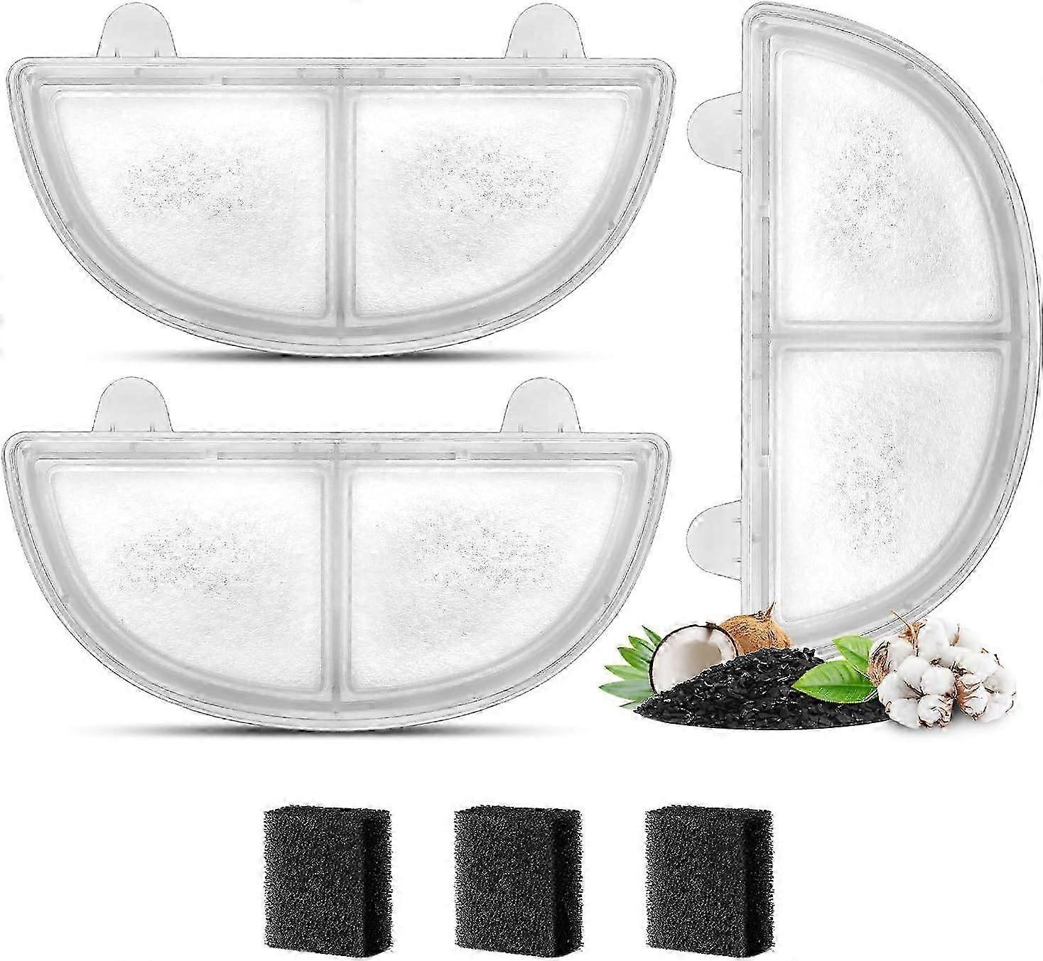 SQCLV Lot de 9 filtres de rechange pour fontaines pour animaux de compagnie, pour pompes sans fil, fontaines à eau pour chats et distributeurs d'eau pour chiens WF20/CF20, système de triple filtration de remplacement