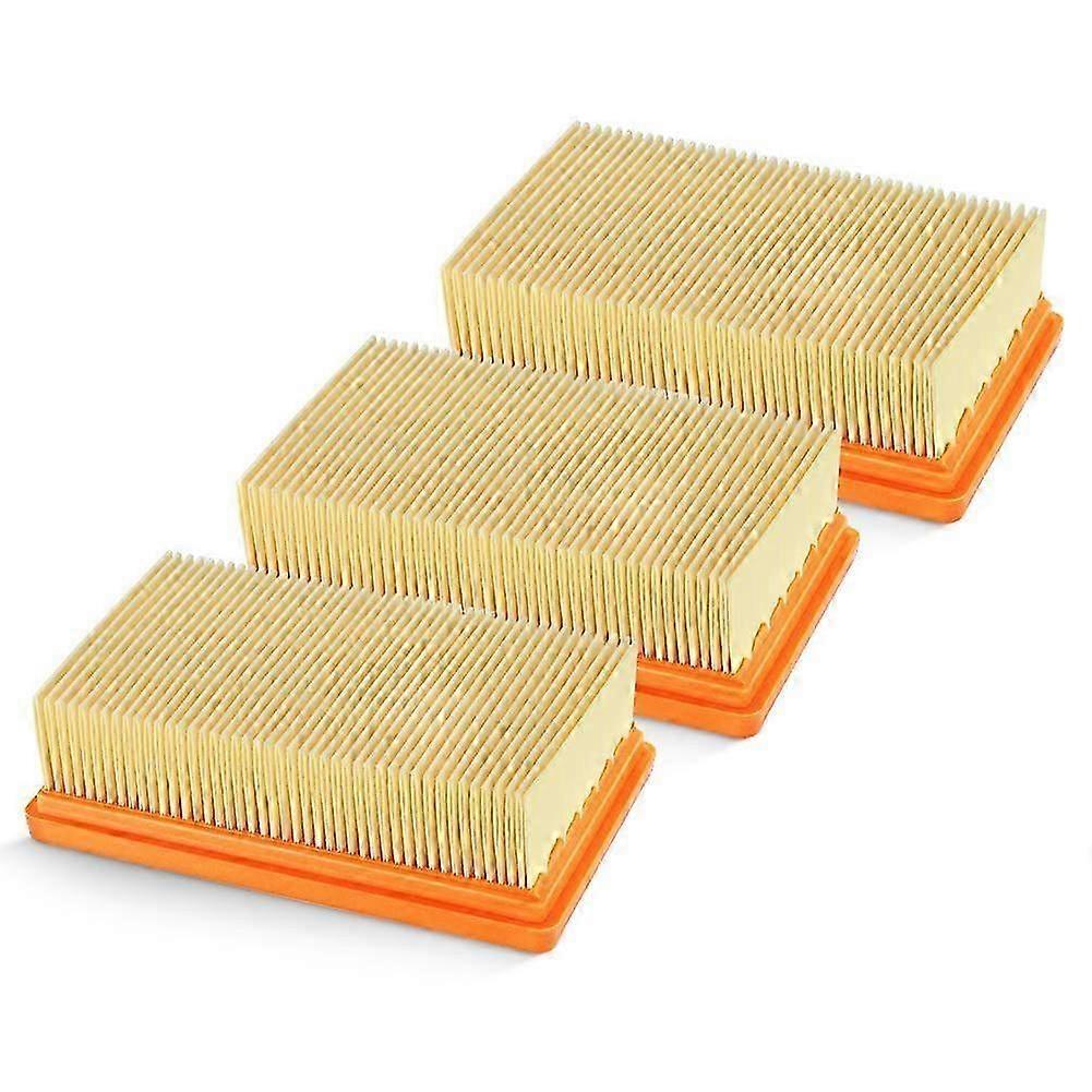 3 Pack Replacement Flat Pleated Filter Karcher MV4 Wet-Dry Vacuum Cleaner