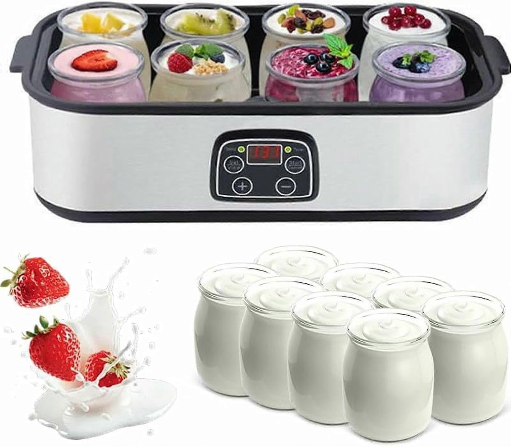Yogurt Maker With LED Display 1400ml Automatic Yogurt Maker With 8 Glass Jars 048h Timer 2050C
