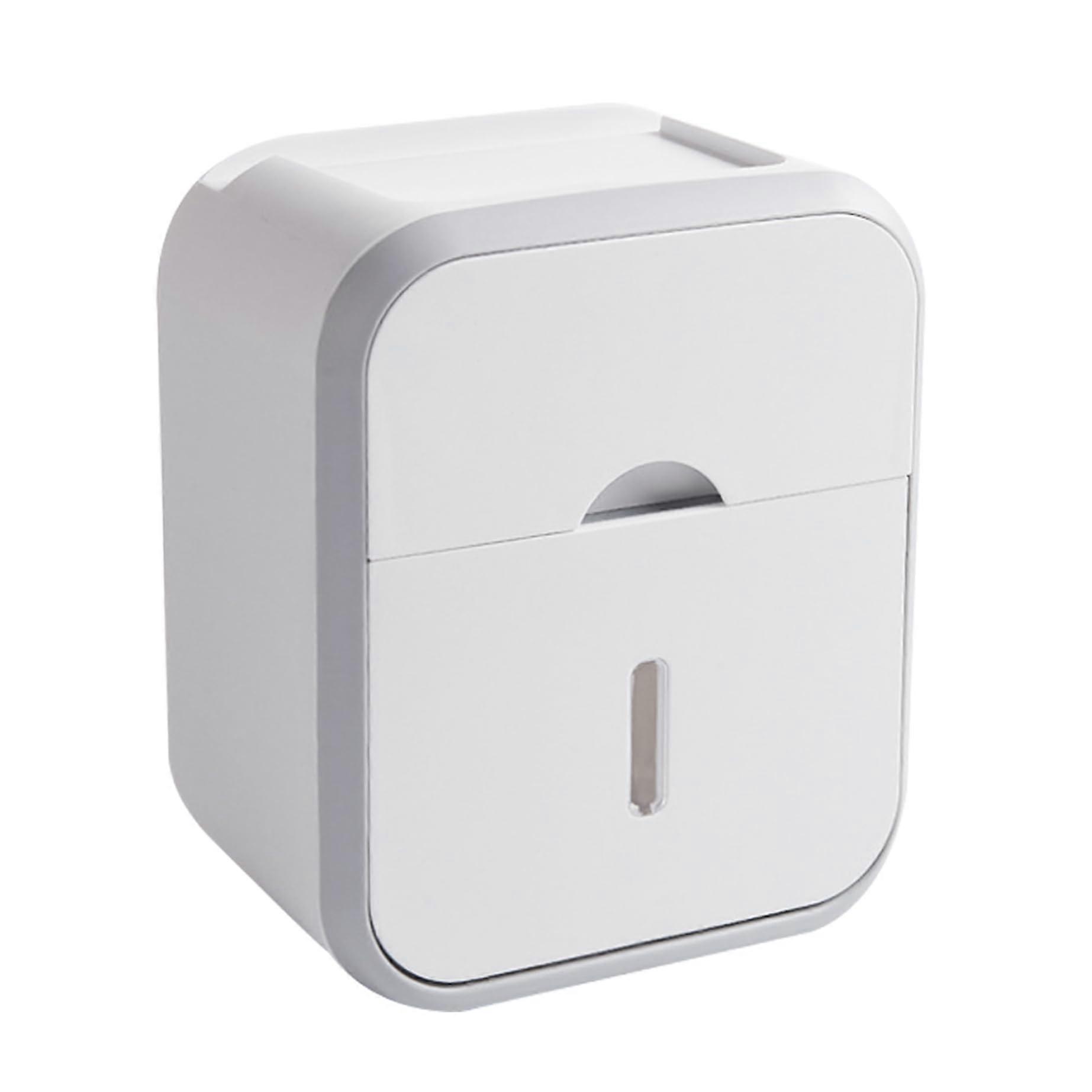 Toilet Roll Holder Wall Mounted SelfAdhesive No Drilling With Storage Box