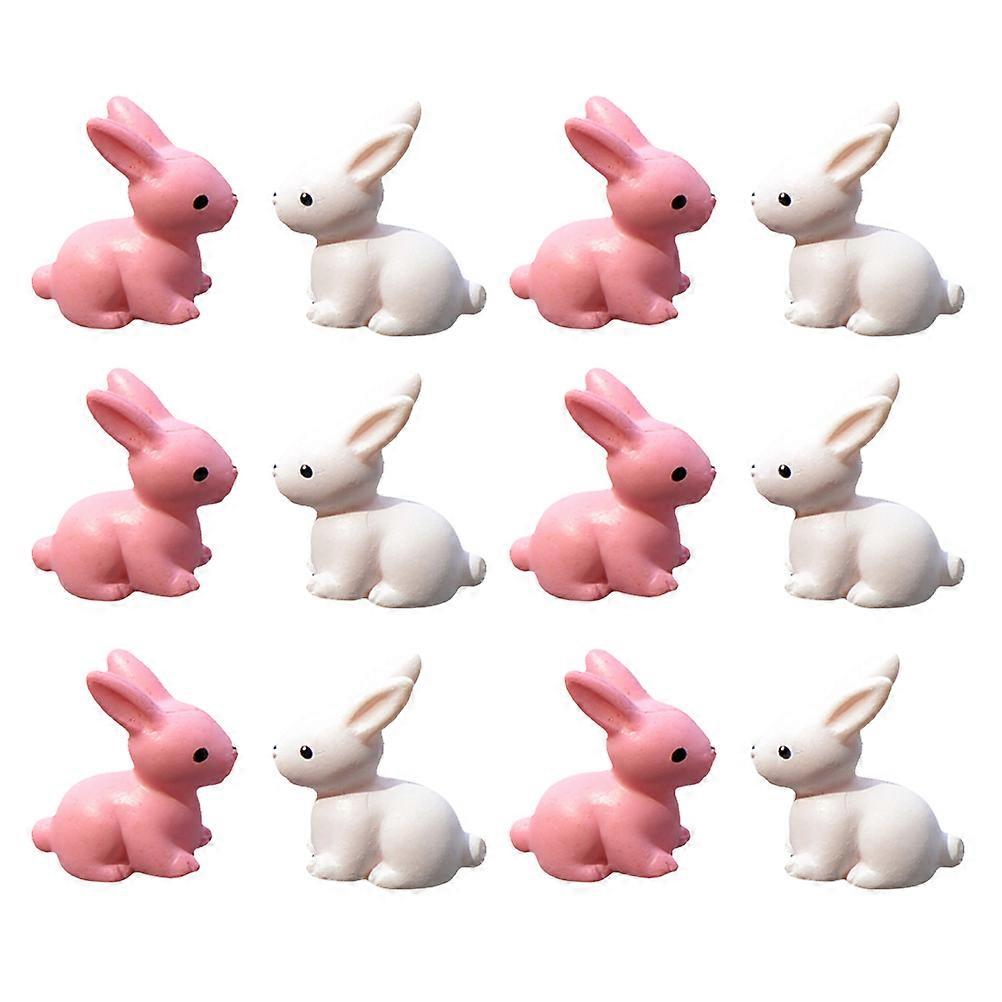 Rabbit Resin Ornament Micro Landscape Decoration 36Pcs Mini Set