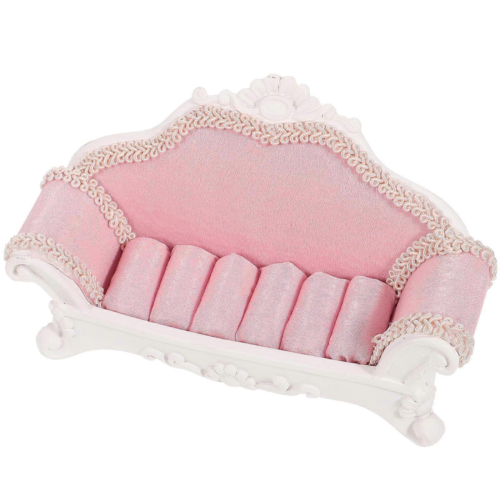 Sofa Shape Jewelry Display Stand Pink for Ring Holding 2Pcs Set