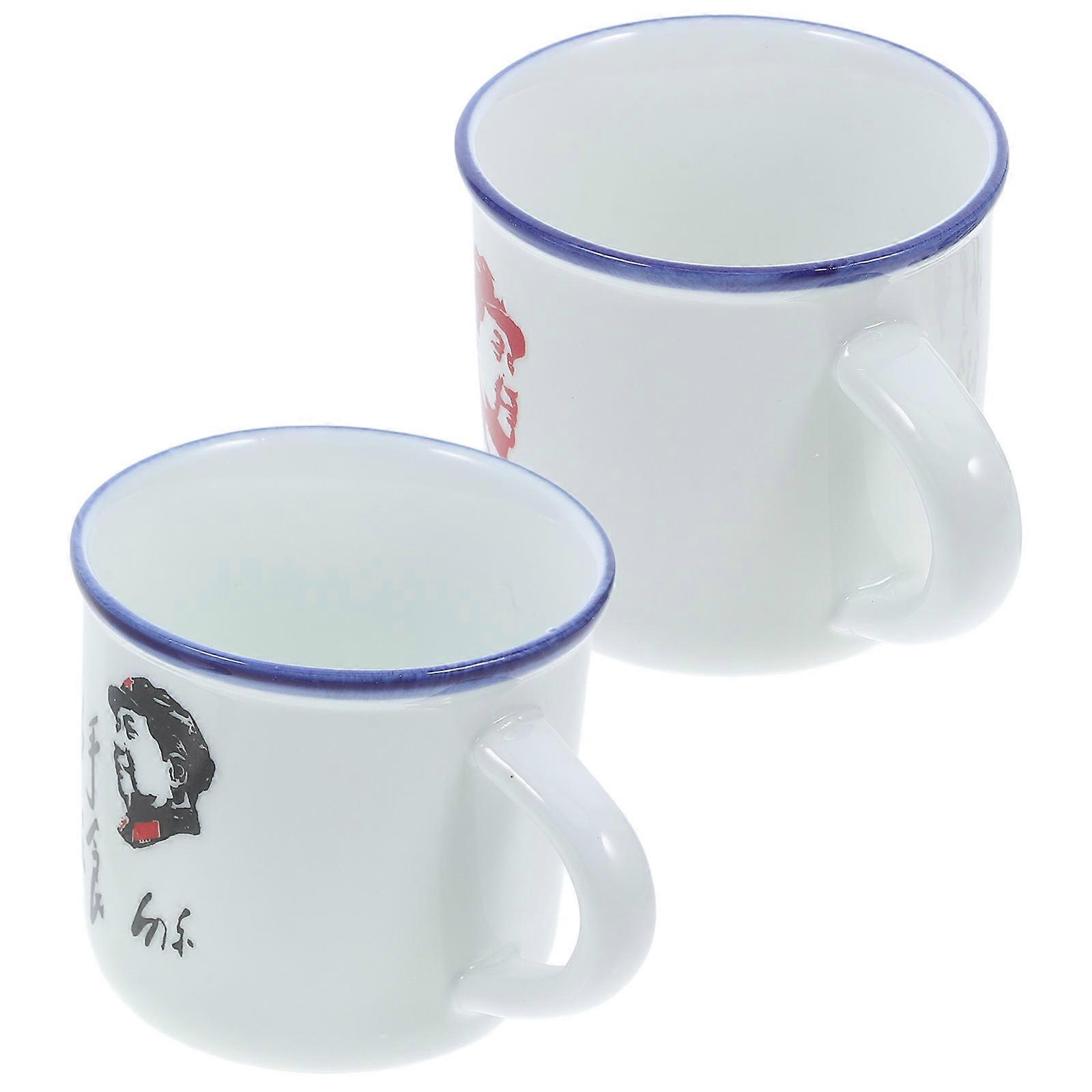 Small Water Cup White Enamel Mug for Coffee Drinking 8Pcs Pack