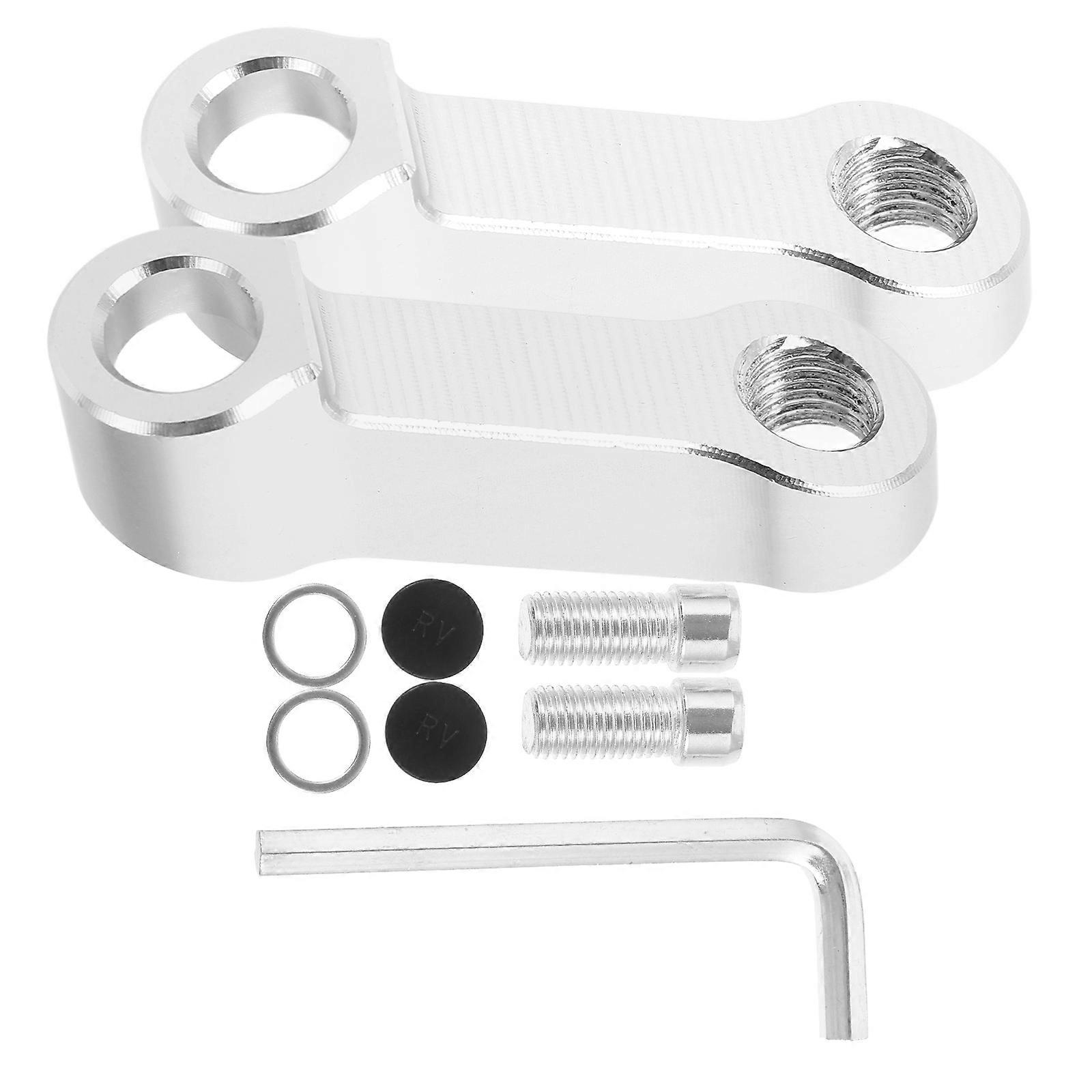 Motorcycle Rearview Mirror Extension Bracket with Mount Risers 3Sets
