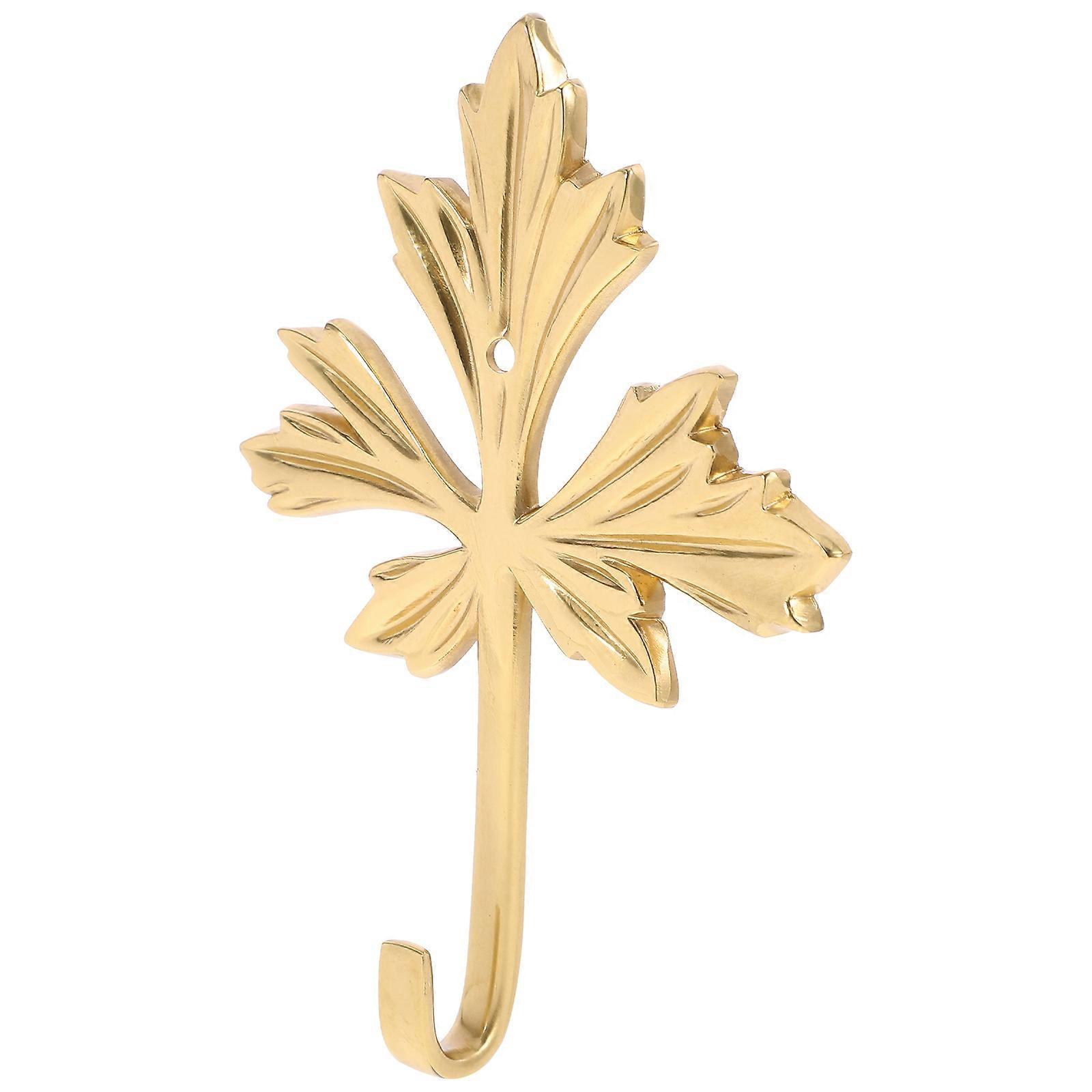 Maple Leaf Brass Coat Hanger Hook for Bathroom Use 3Pcs Set