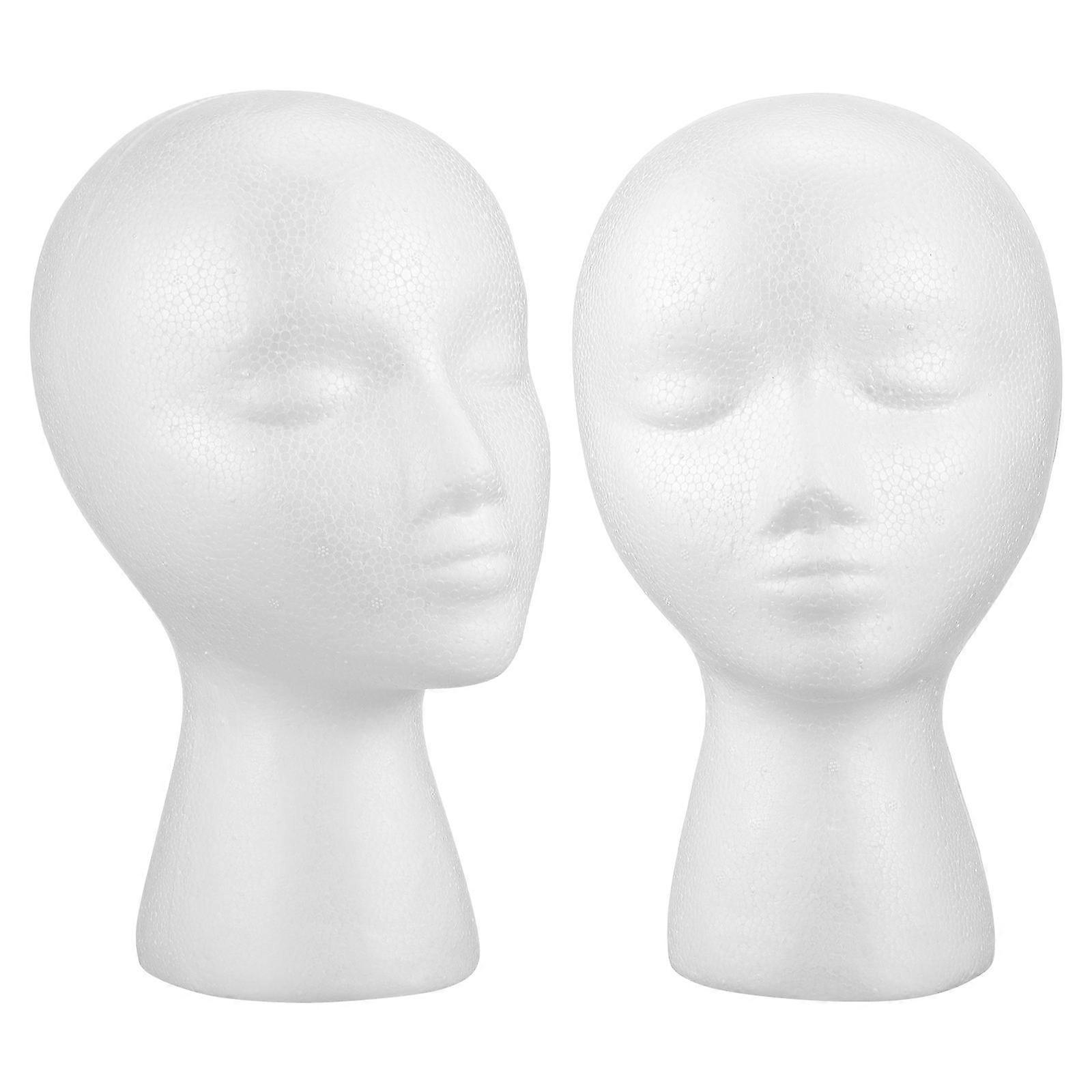 Hat Display Mannequin 2Pcs Head Model Scarf Display For Shopping Mall Use White Lightweight Easy To Carry