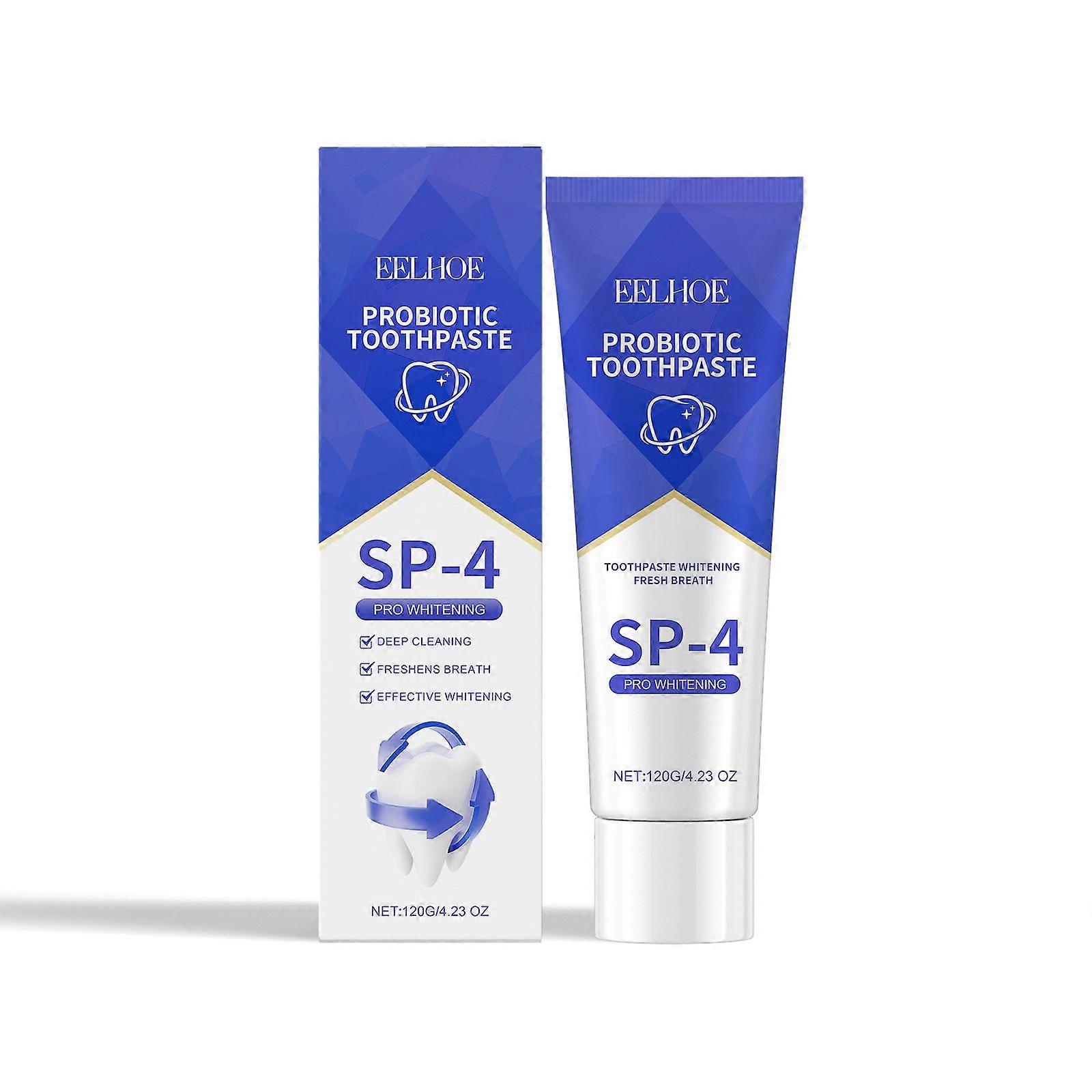 Probiotic toothpaste cleans odor and dirt, protects teeth, cleans teeth, protects teeth, a