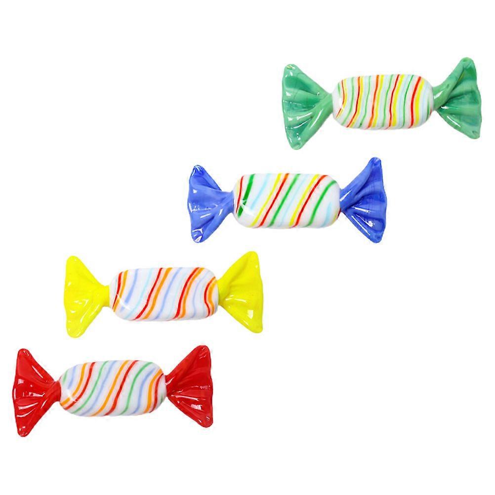 Glass Candy Decoration Elegant Ornaments for Decor 4Pcs Assorted